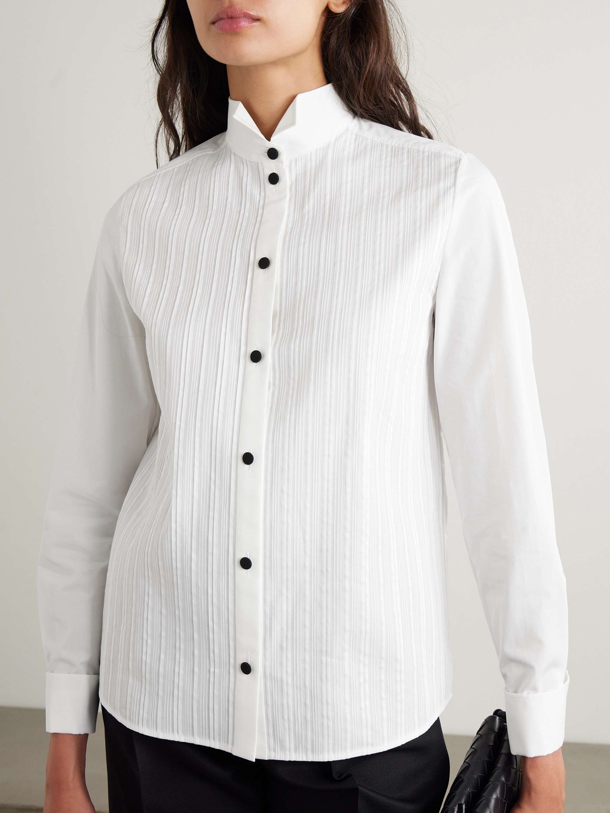 Hadiya pleated cotton-poplin shirt view