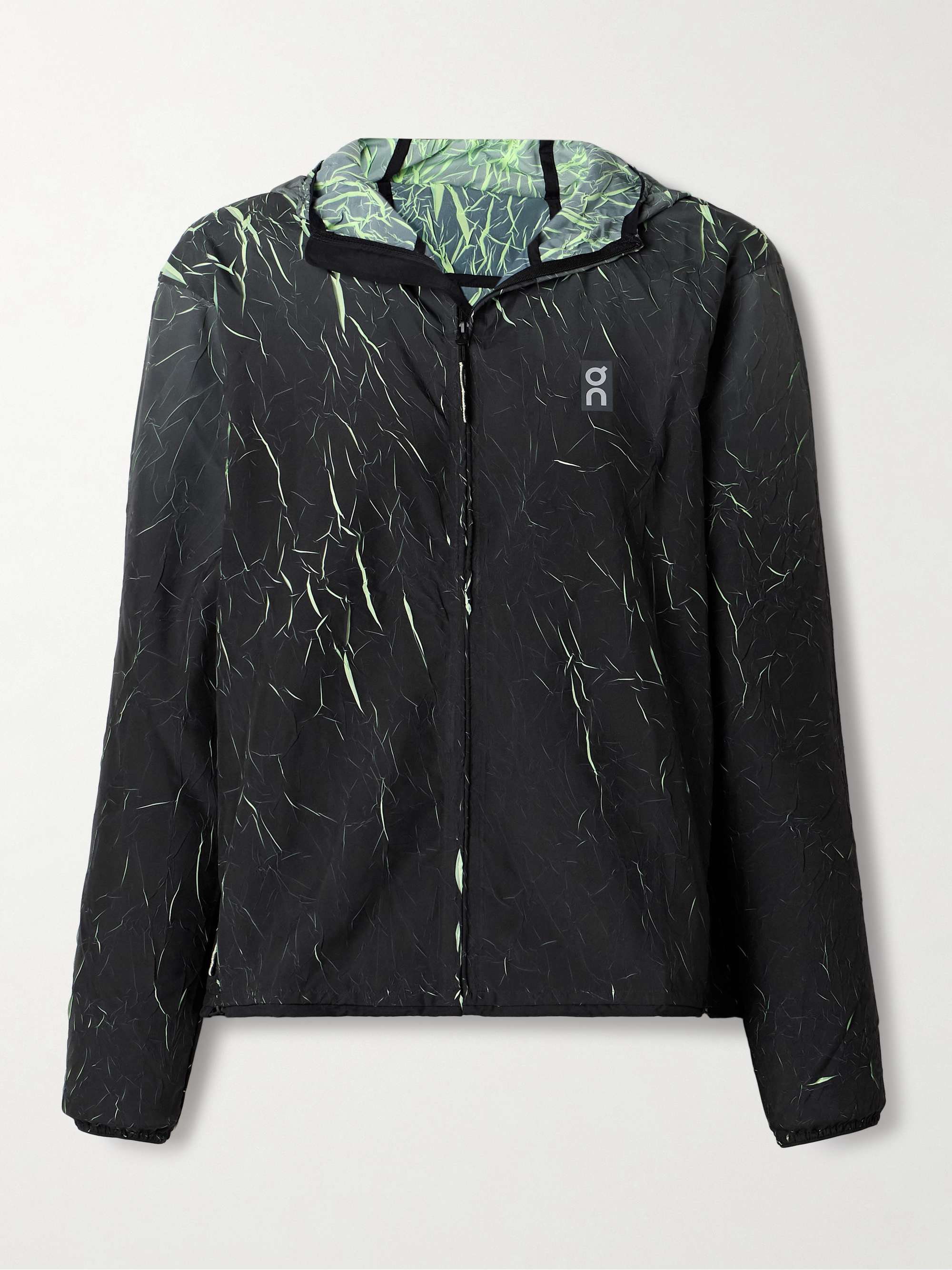 Pace Run hooded textured recycled-shell jacket view