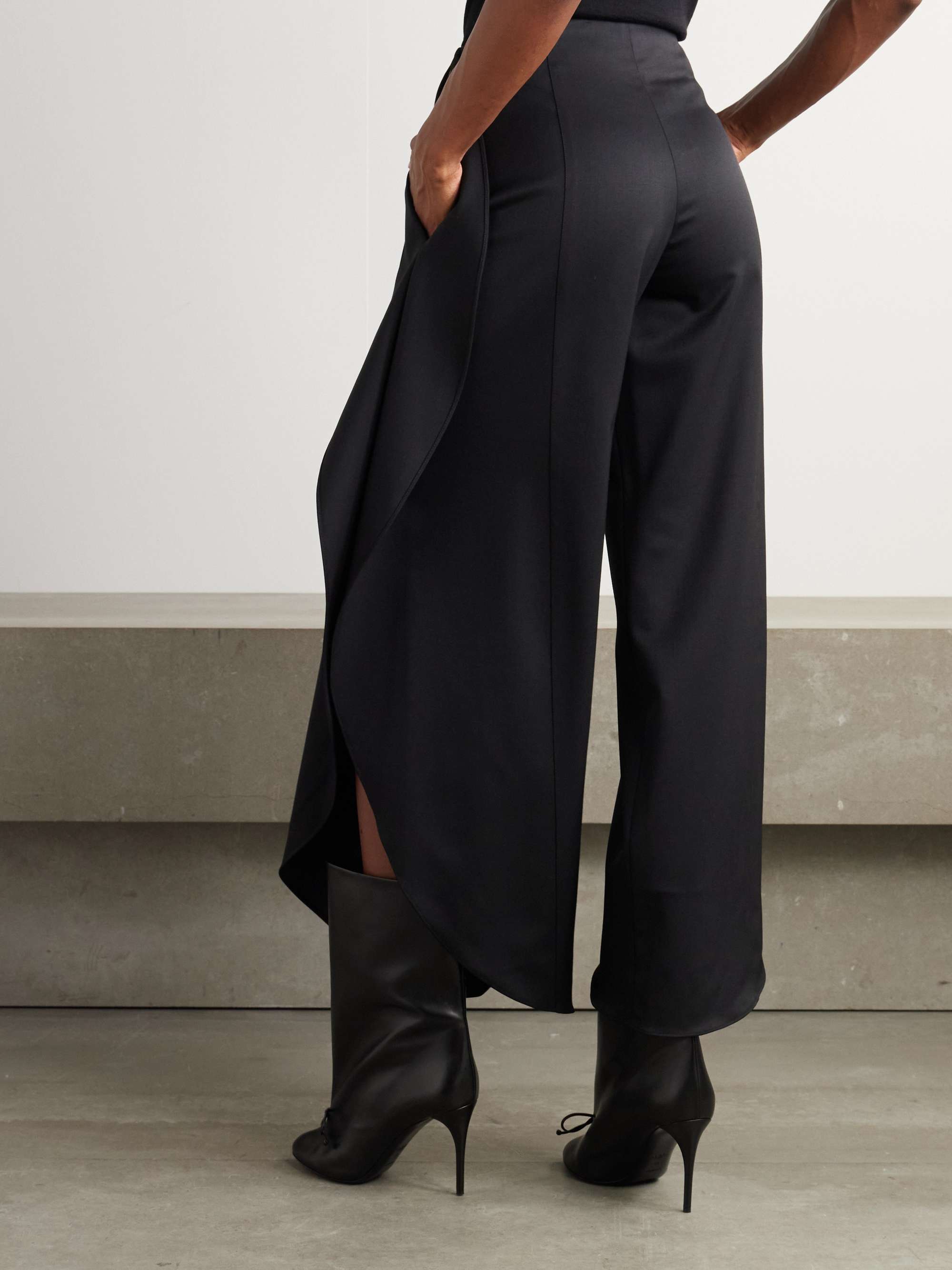 Grain de poudre wool-blend barrel-leg pants view