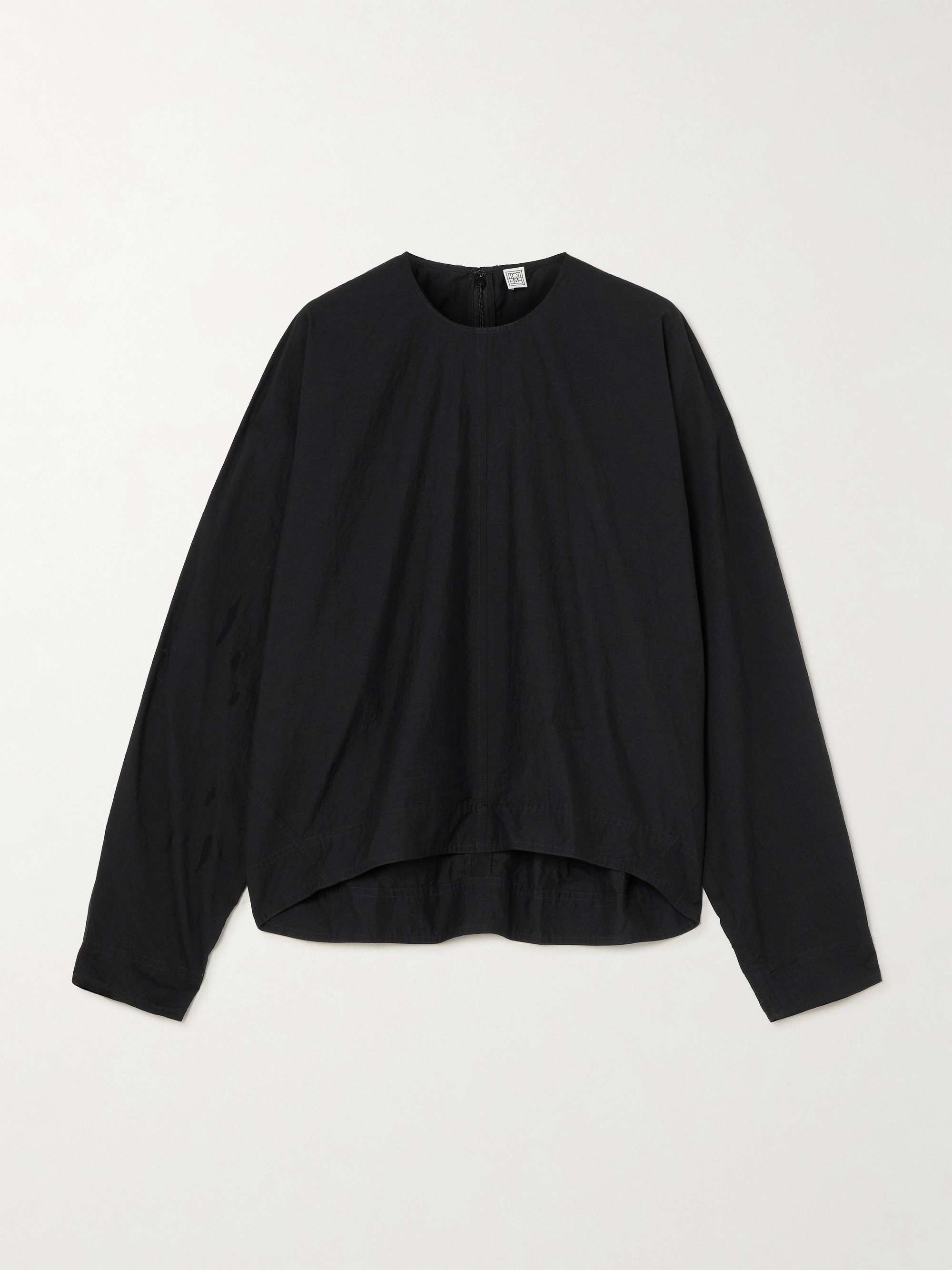 Cotton-blend poplin top view