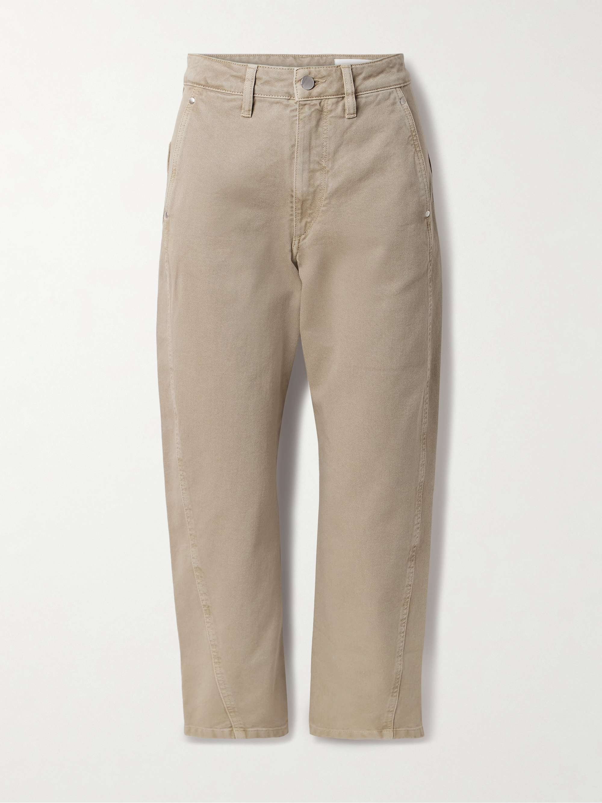 Twisted cropped high-rise straight-leg jeans view