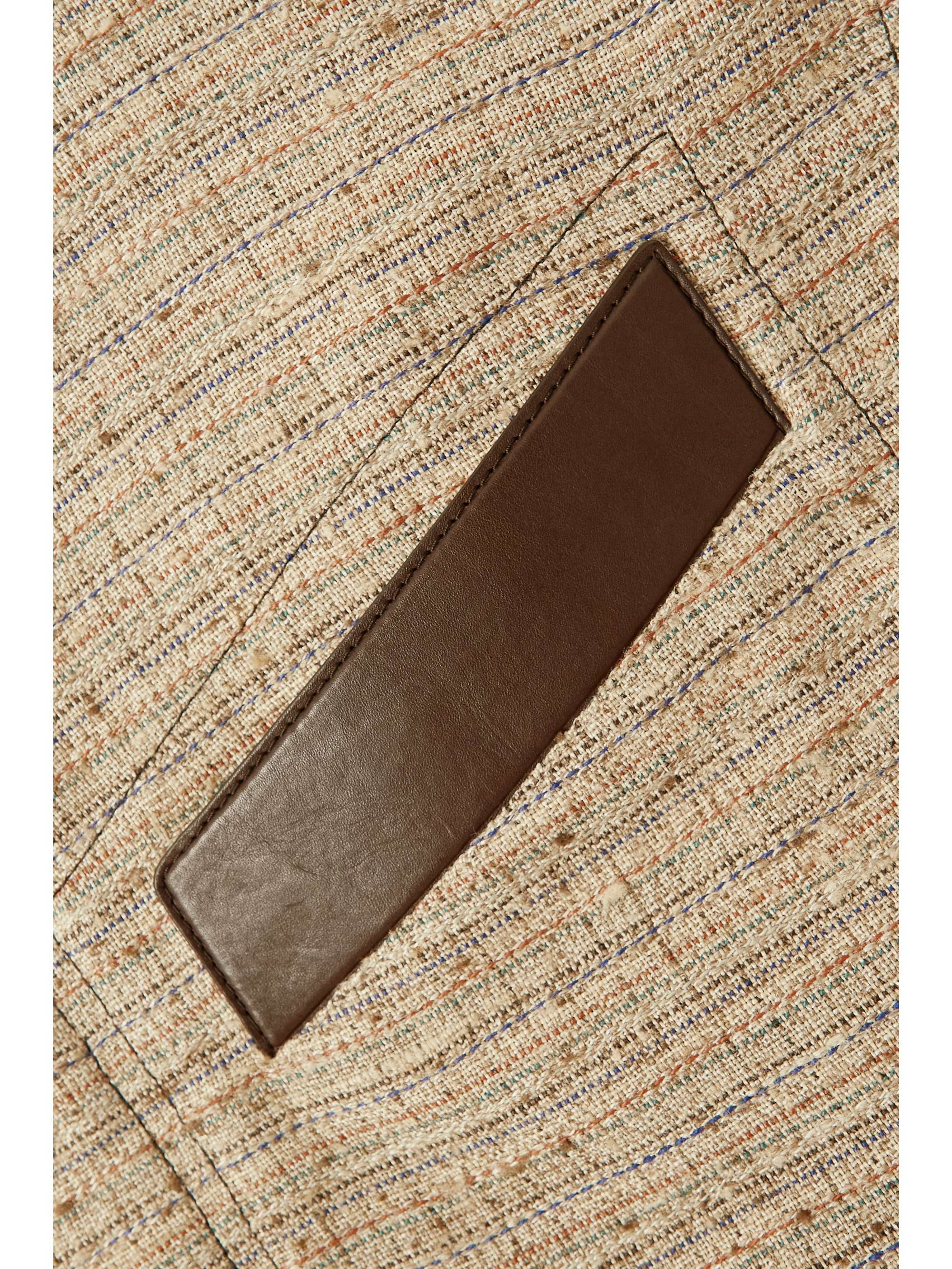 Lyron leather-trimmed linen jacket view