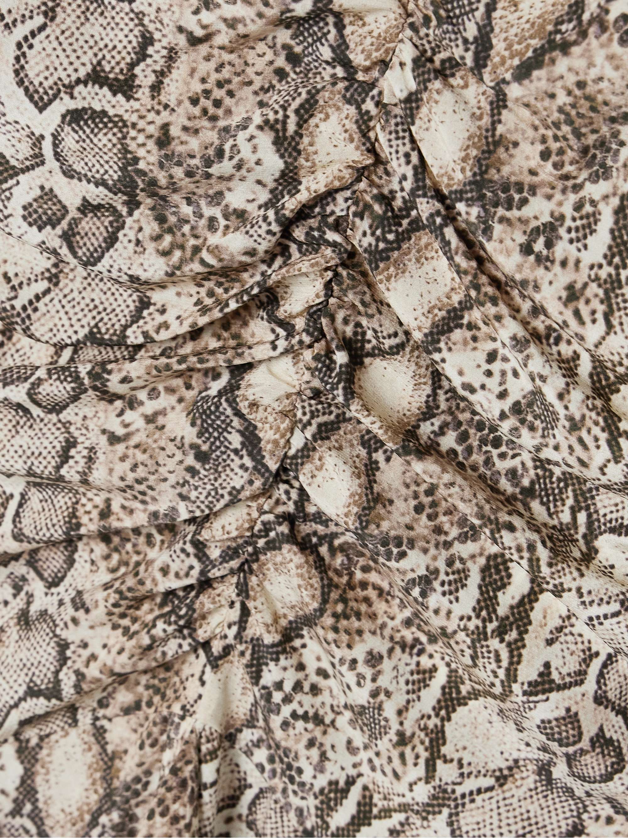 Octavia ruched snake-print silk-blend crepe mini dress view