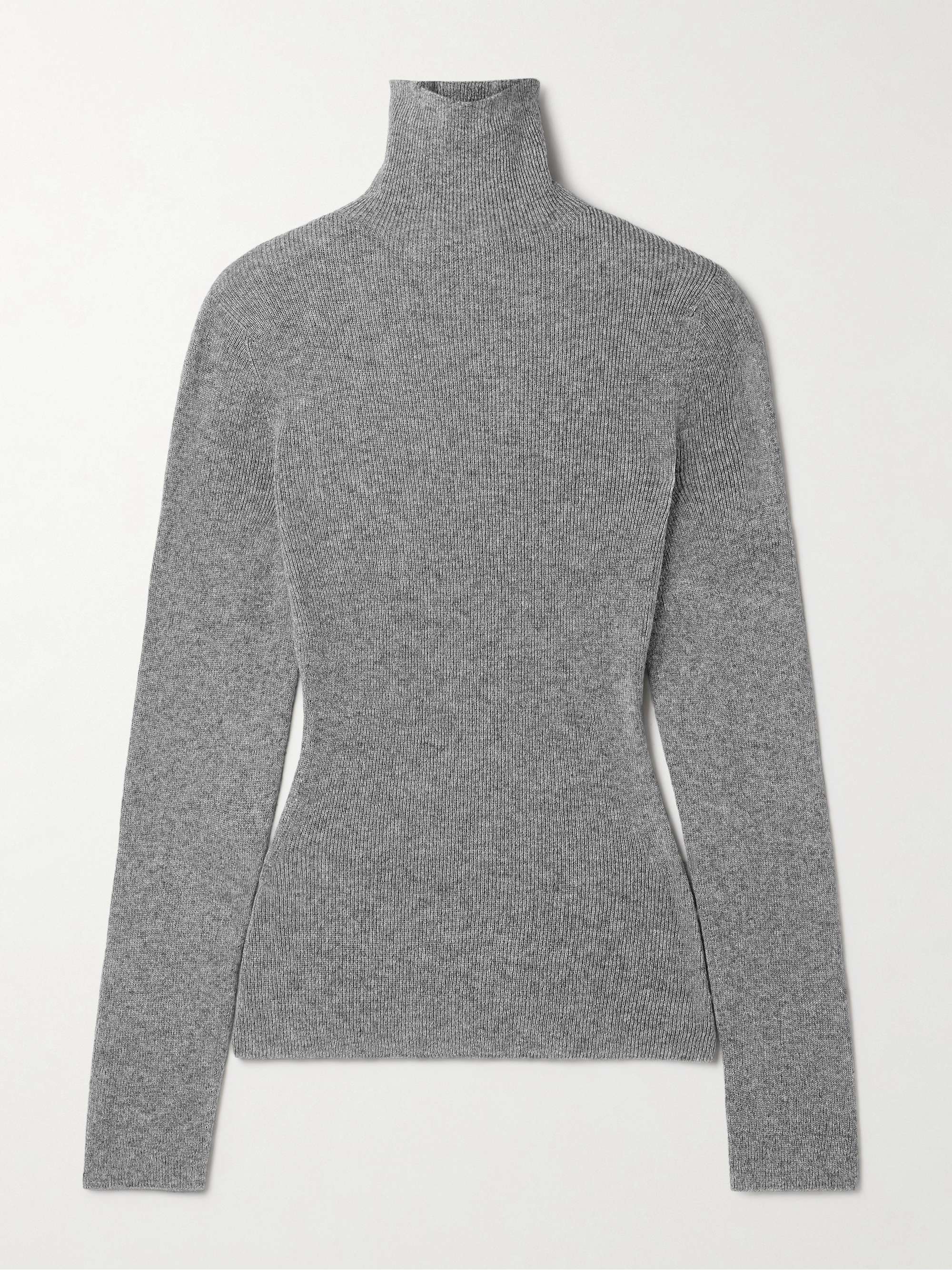 Delicash ribbed cashmere and silk-blend turtleneck sweater view