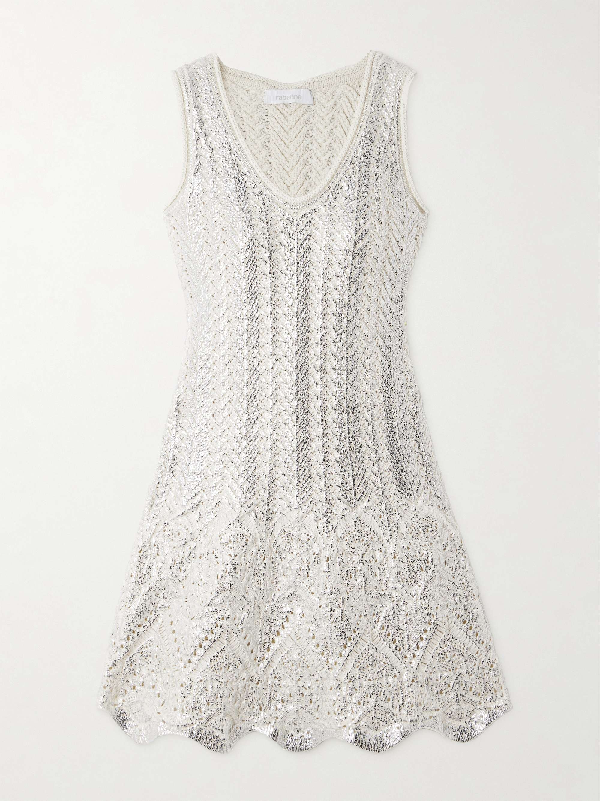 Metallic cotton-blend mini dress view