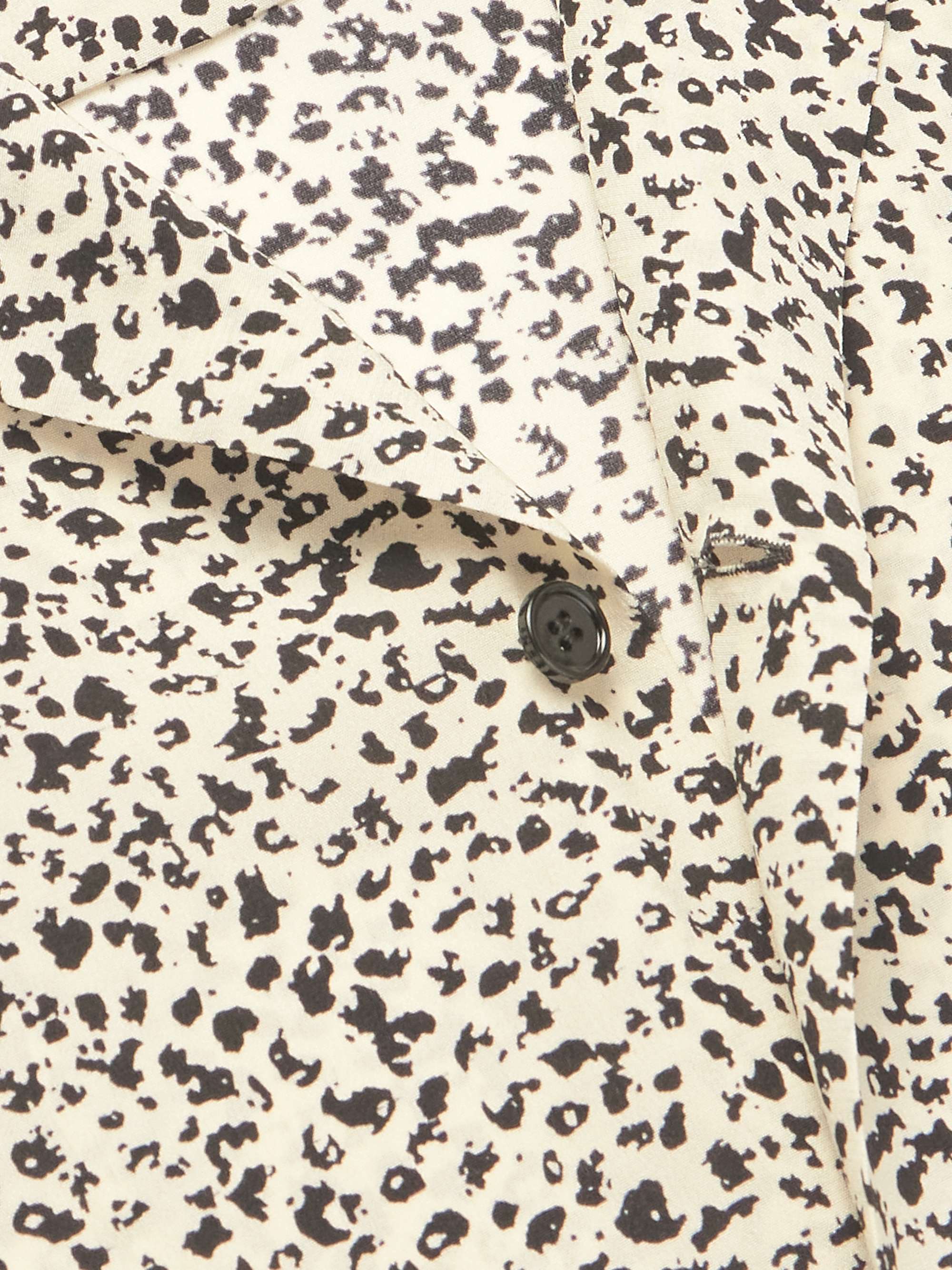 Camp-Collar Leopard-Print Silk Crepe de Chine Shirt view
