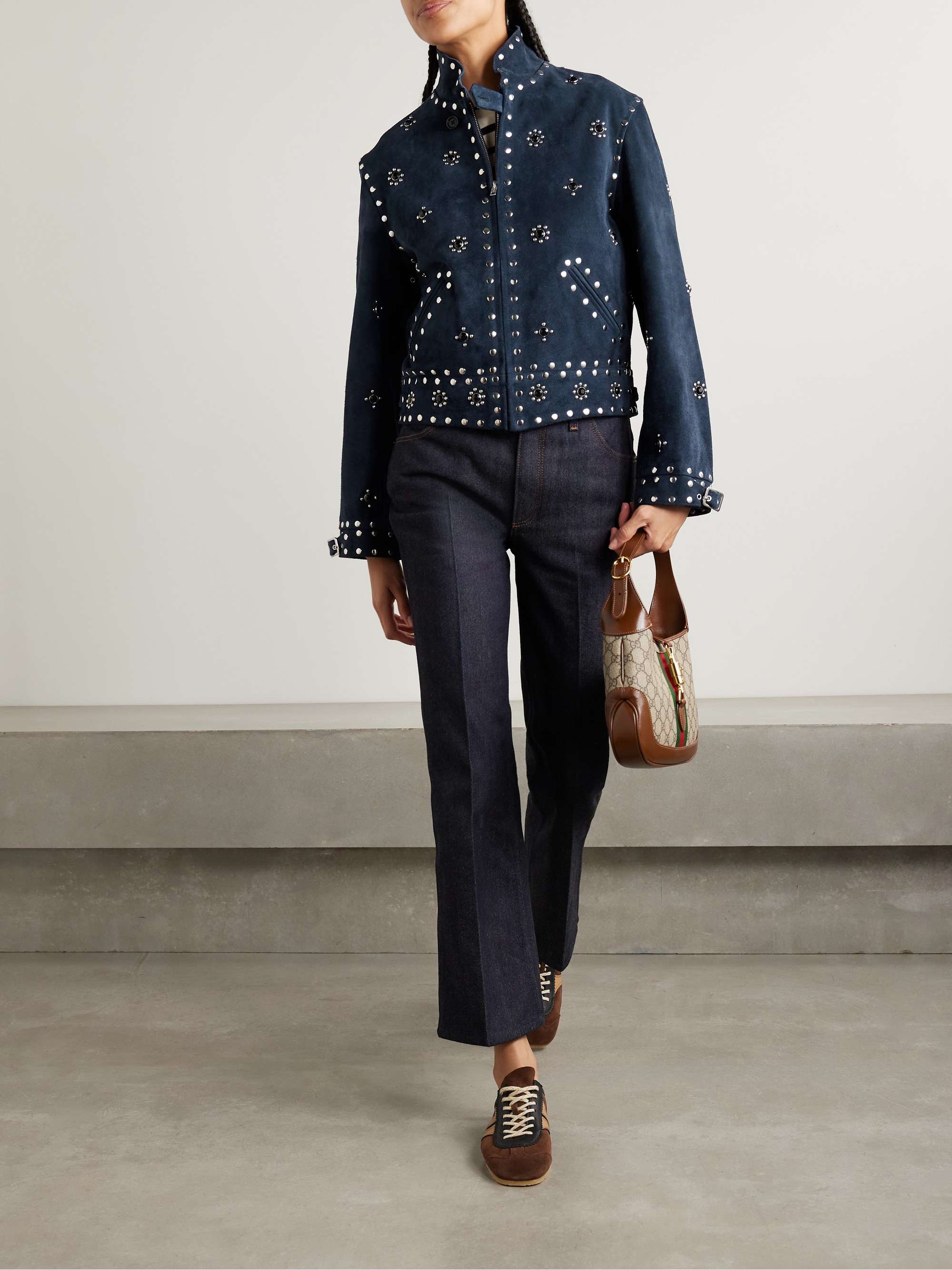 Howard embellished suede jacket view