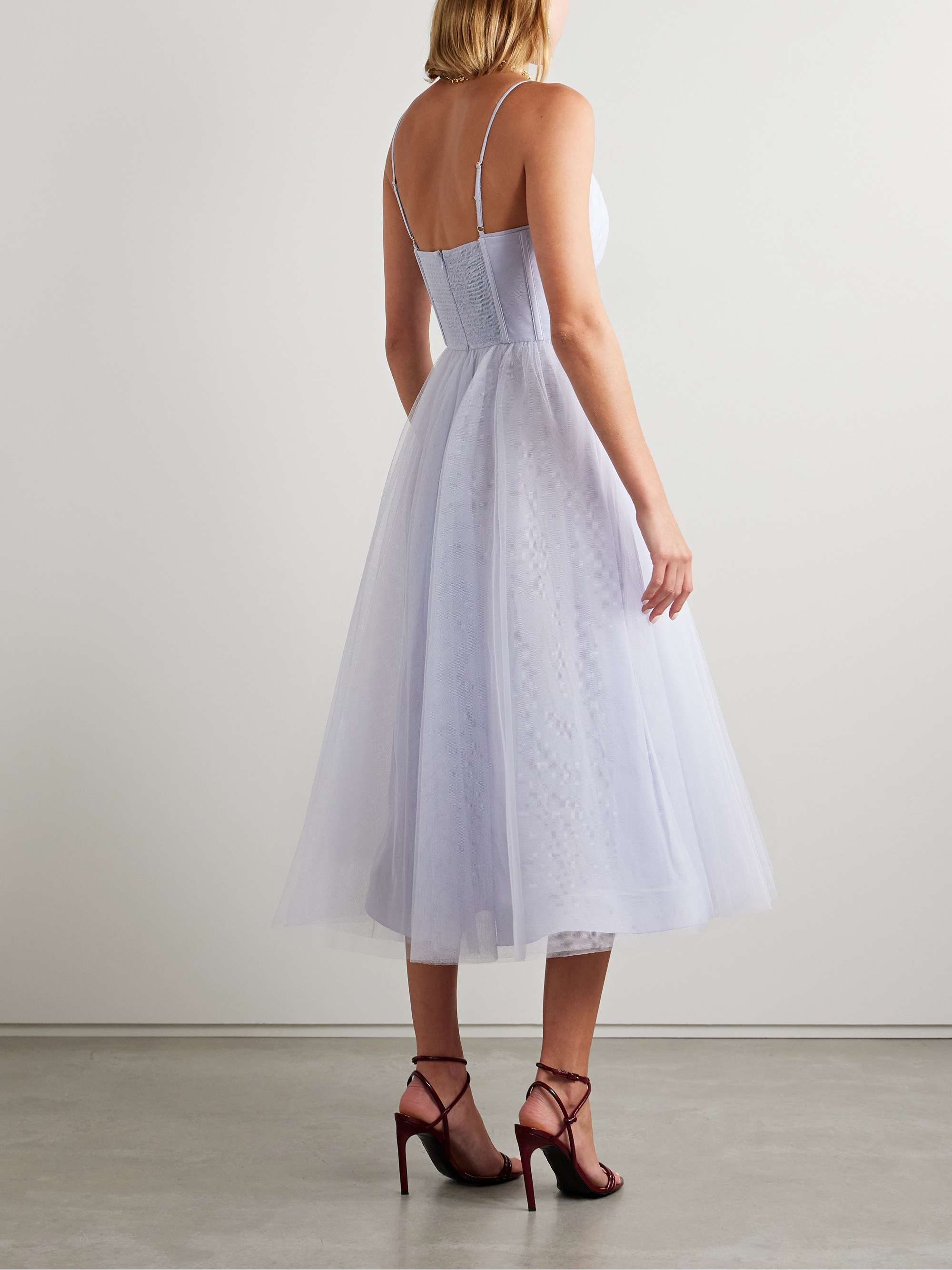 Pleated tulle midi dress view