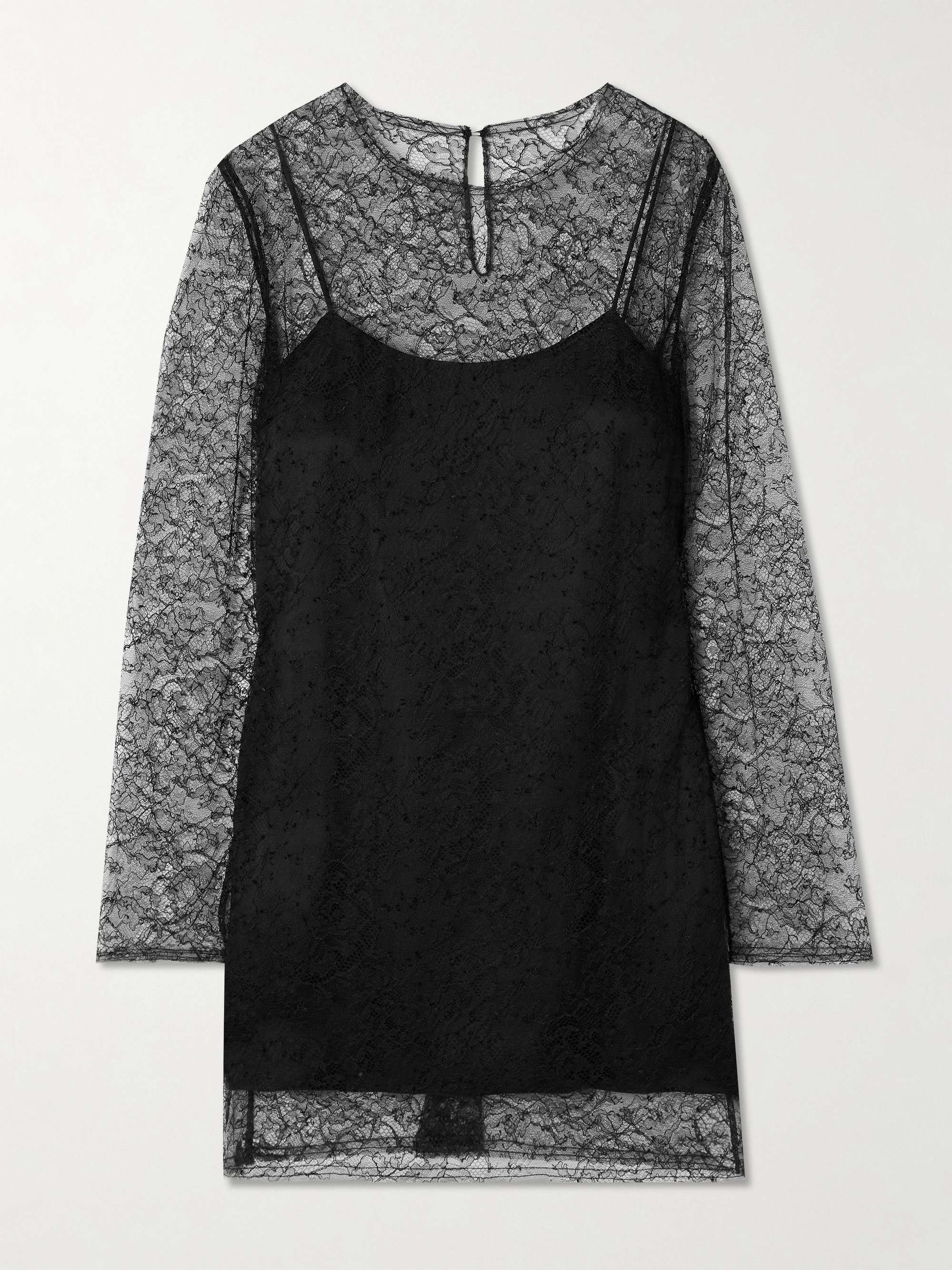 Mabel lace and silk-charmeuse mini dress view