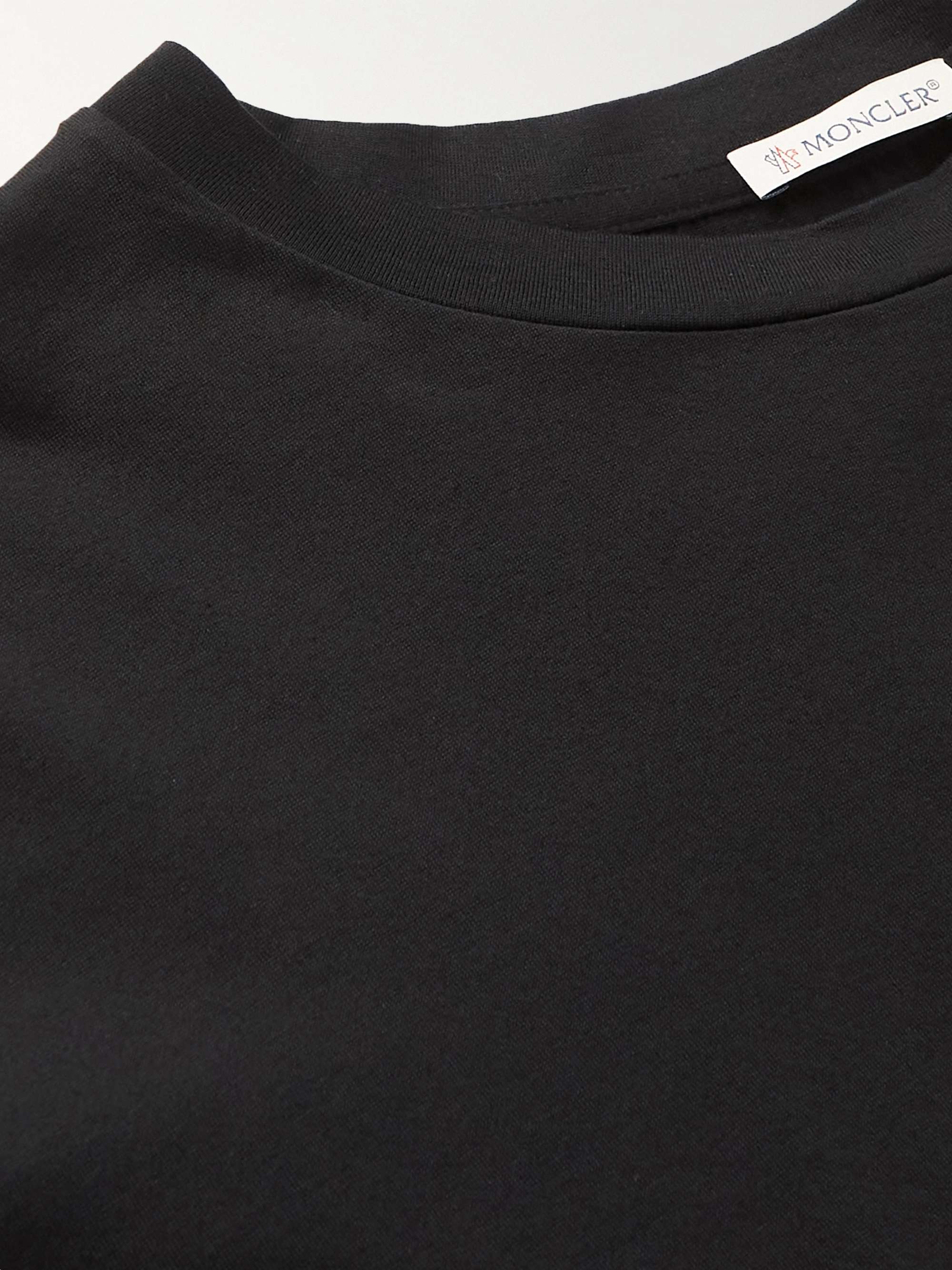 Logo-Appliquéd Shell-Trimmed Cotton-Jersey T-Shirt view