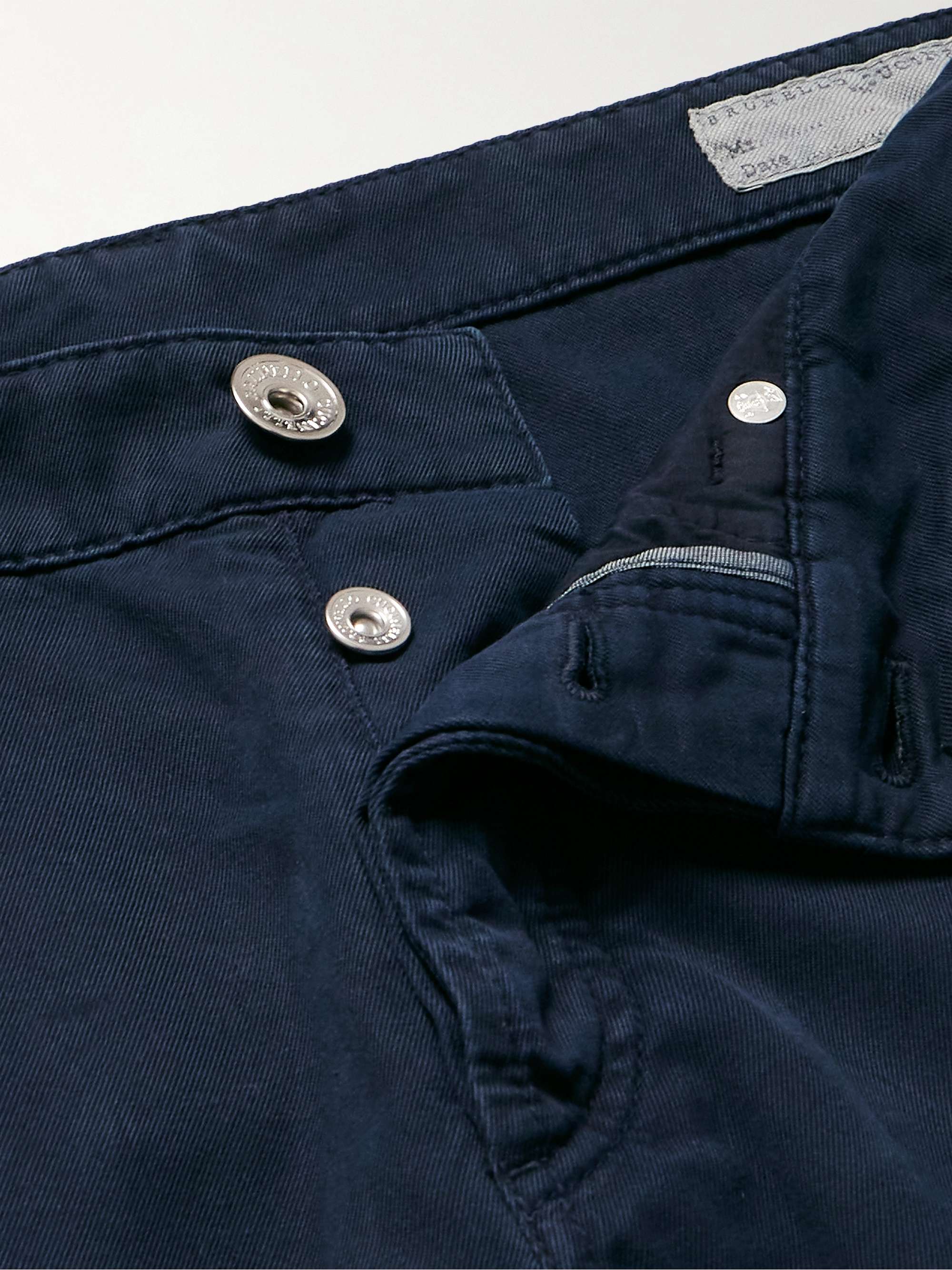 Straight-Leg Logo-Embroidered Cotton-Gabardine Trousers view