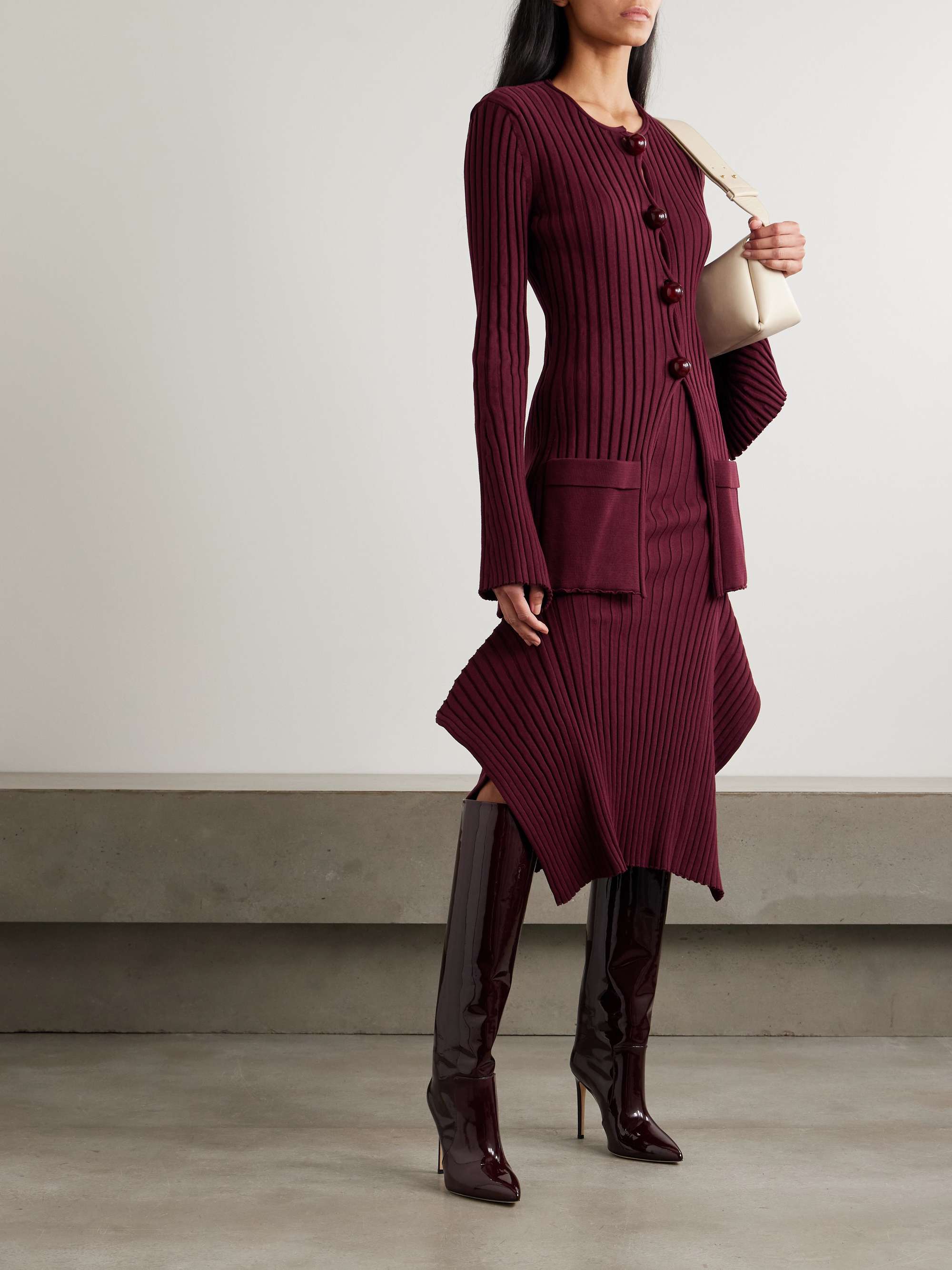 Ribbed organic cotton cardigan view