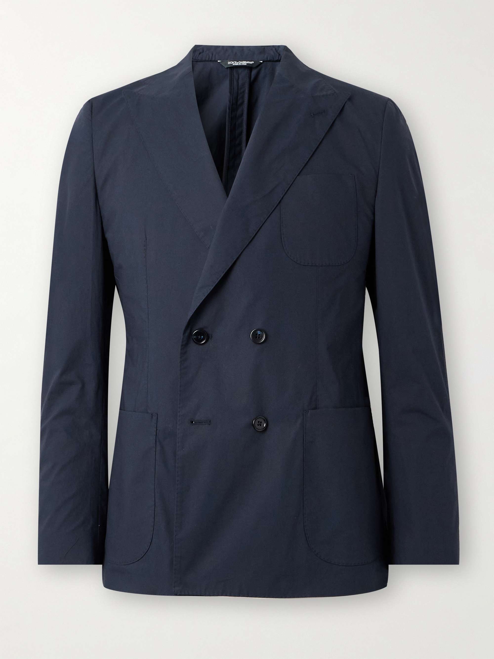 Taormina Double-Breasted Cotton-Poplin Blazer view