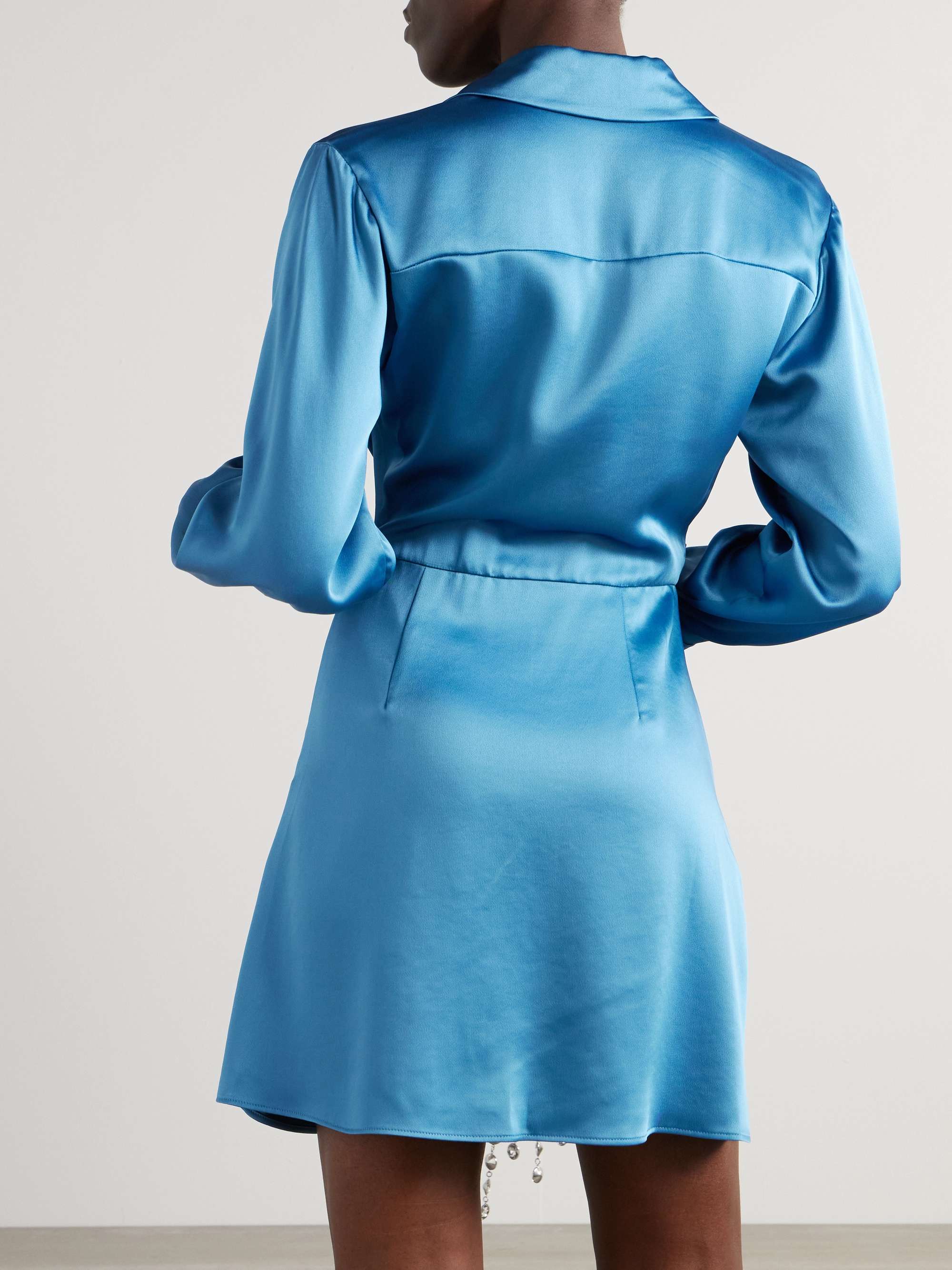 Talit wrap-effect draped satin mini dress view