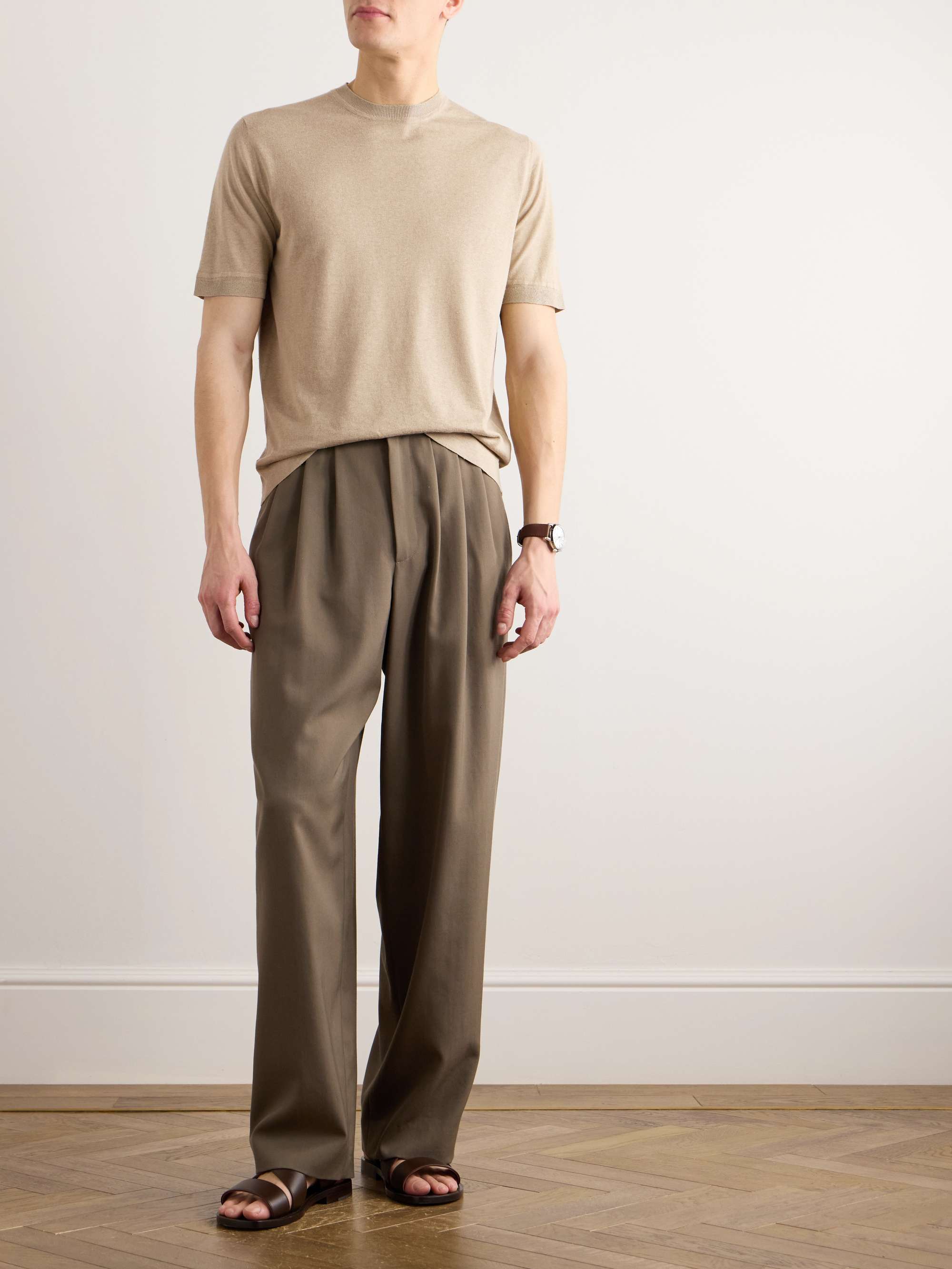 Silk and Linen-Blend T-Shirt view