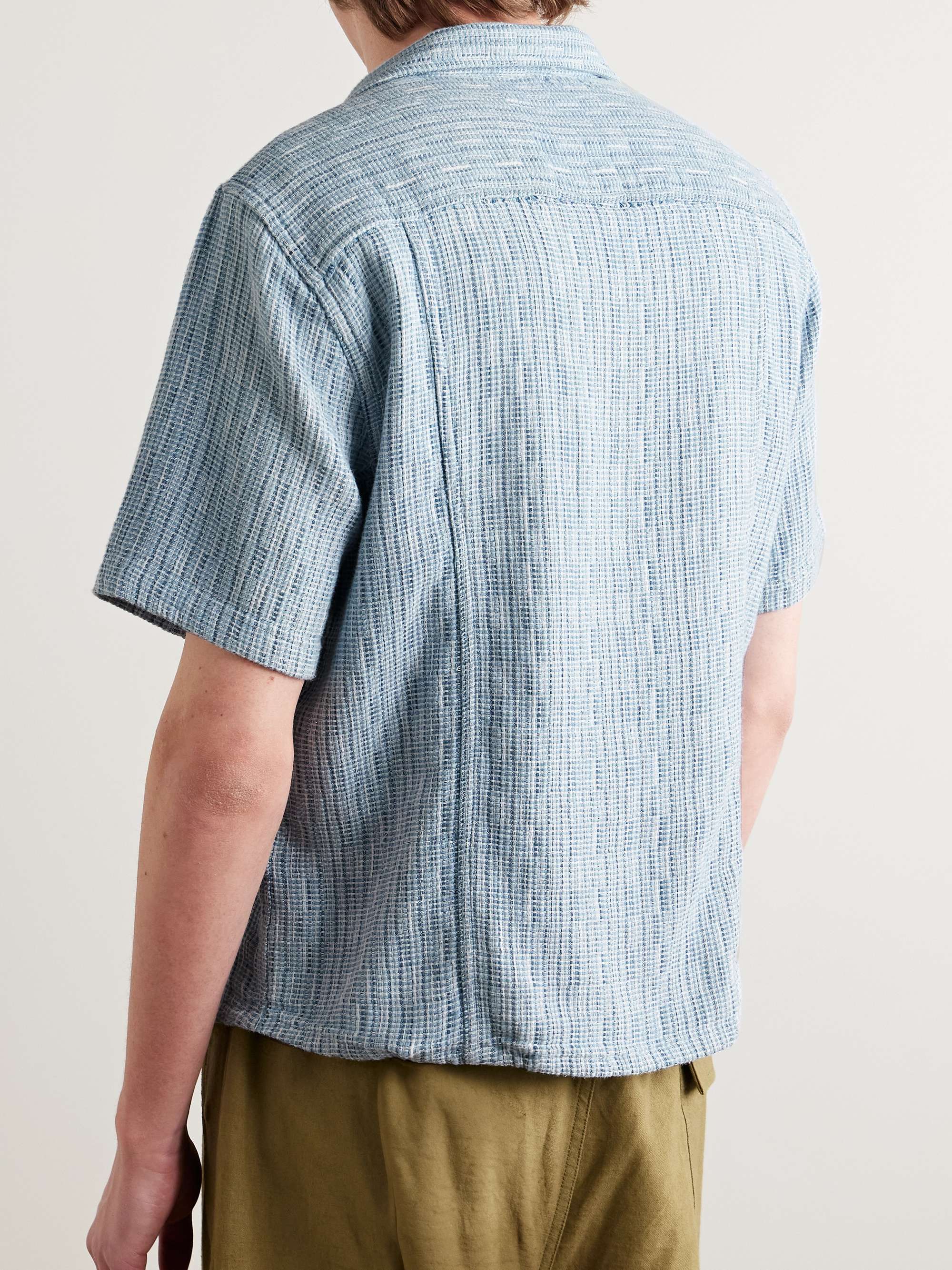 Camp-Collar Textured-Cotton Shirt view