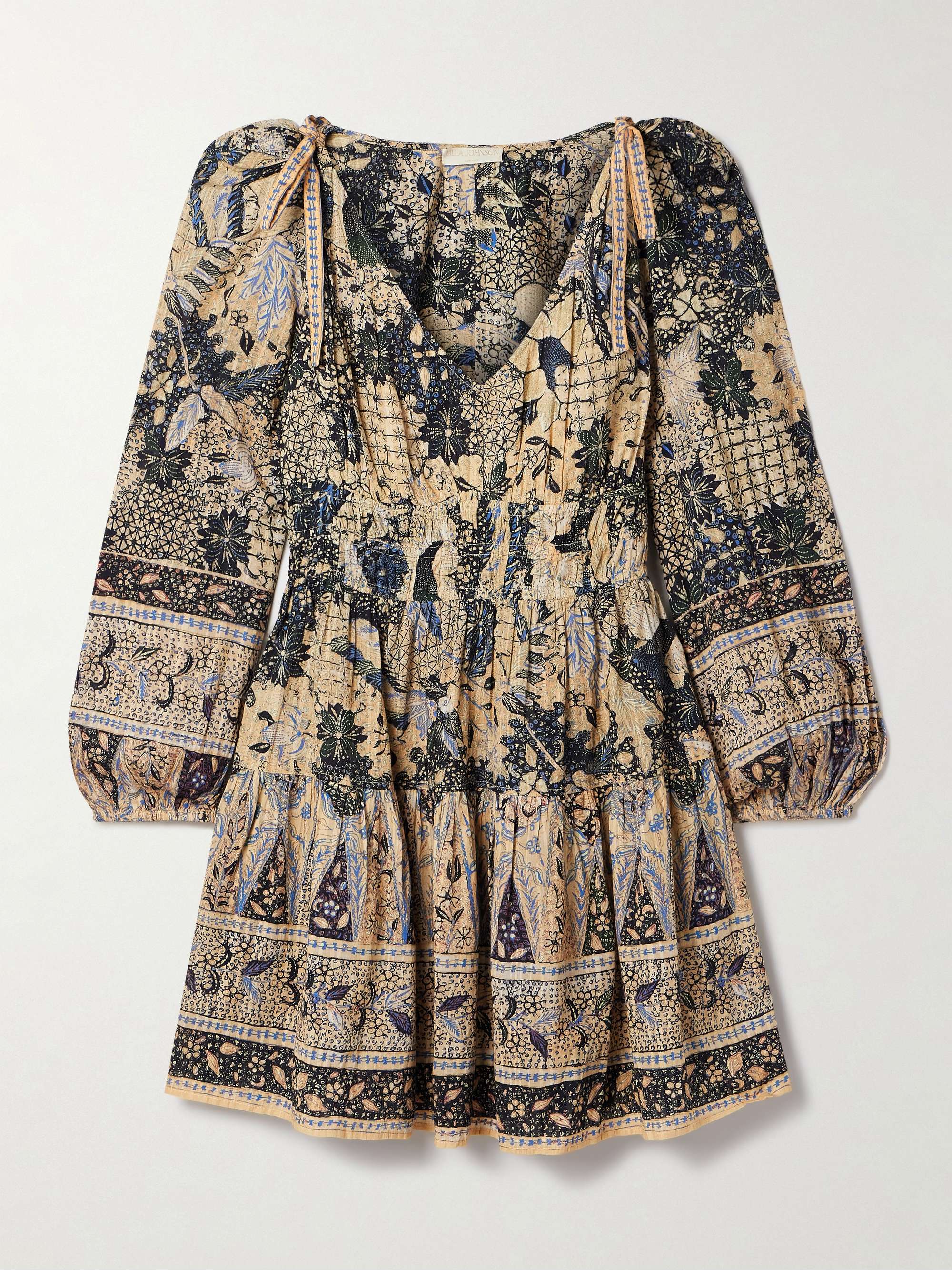 Anika printed cotton-blend voile mini dress view