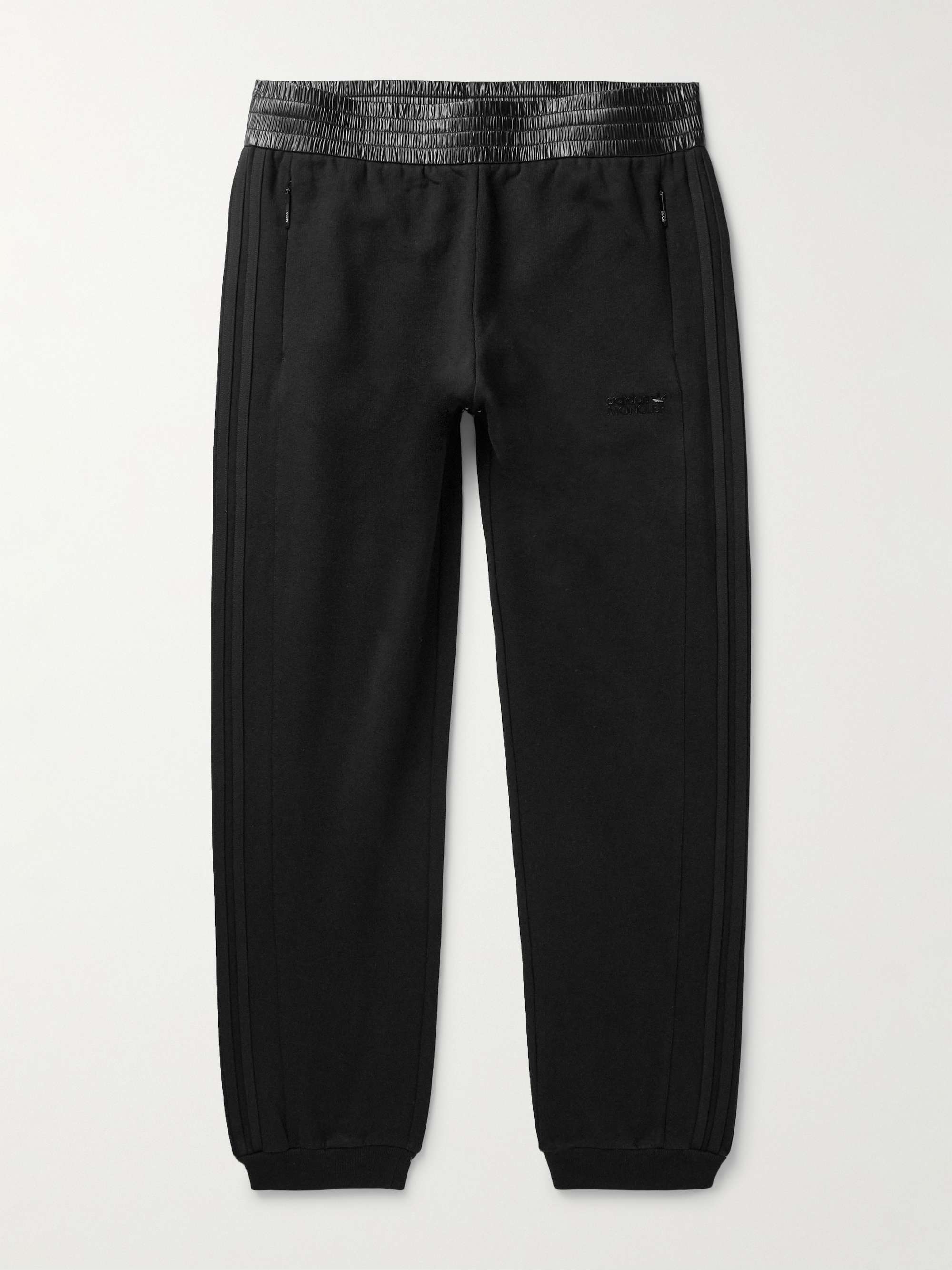 + adidas Originals Tapered Shell-Trimmed Cotton-Jersey Sweatpants view