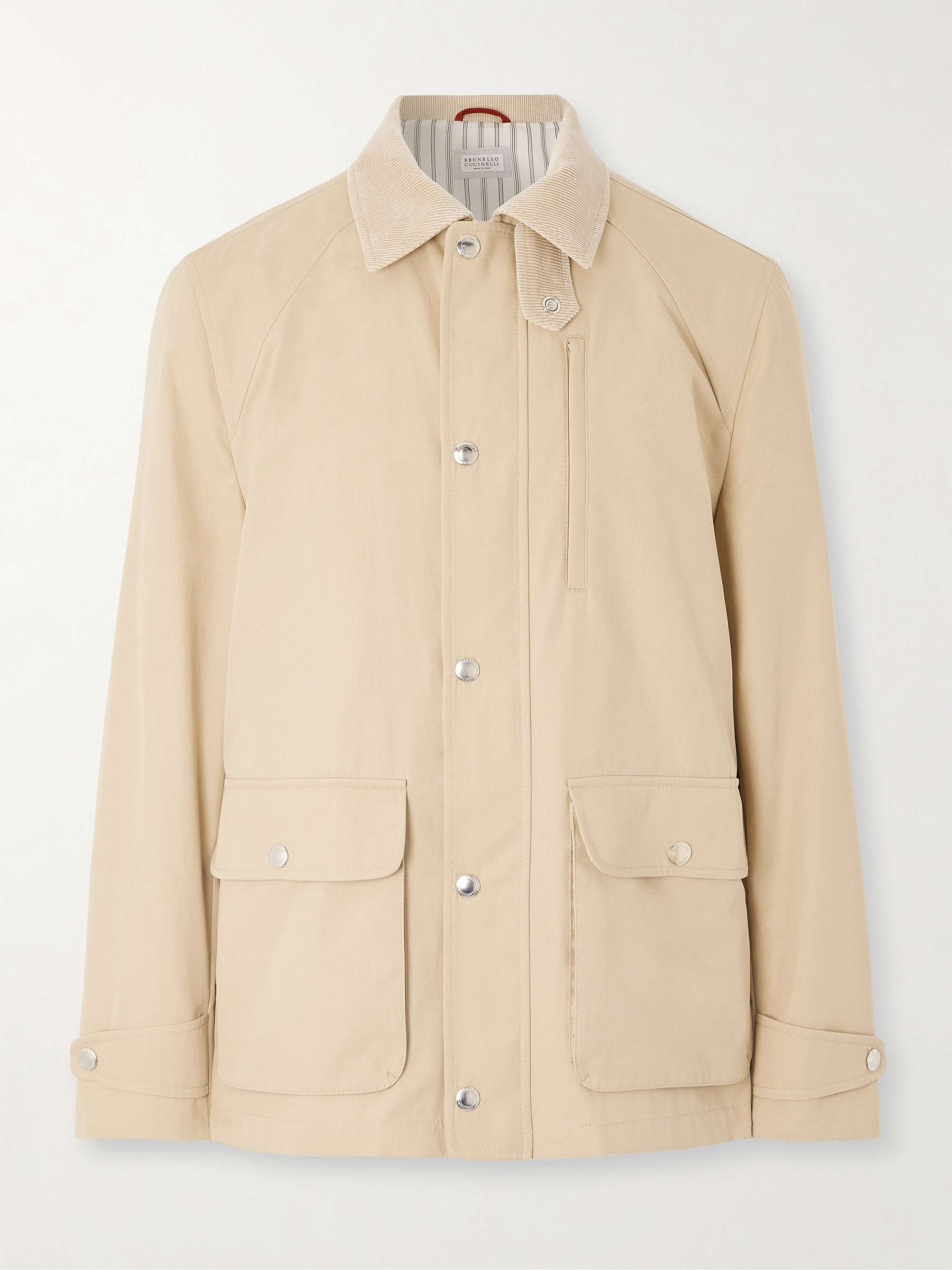 Corduroy-Trimmed Cotton-Blend Gabardine Field Jacket view