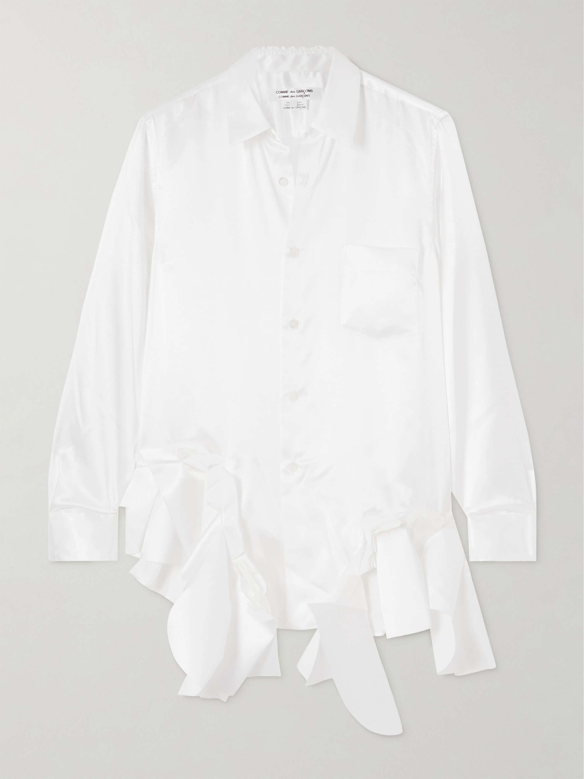 Ruffled satin-twill shirt view