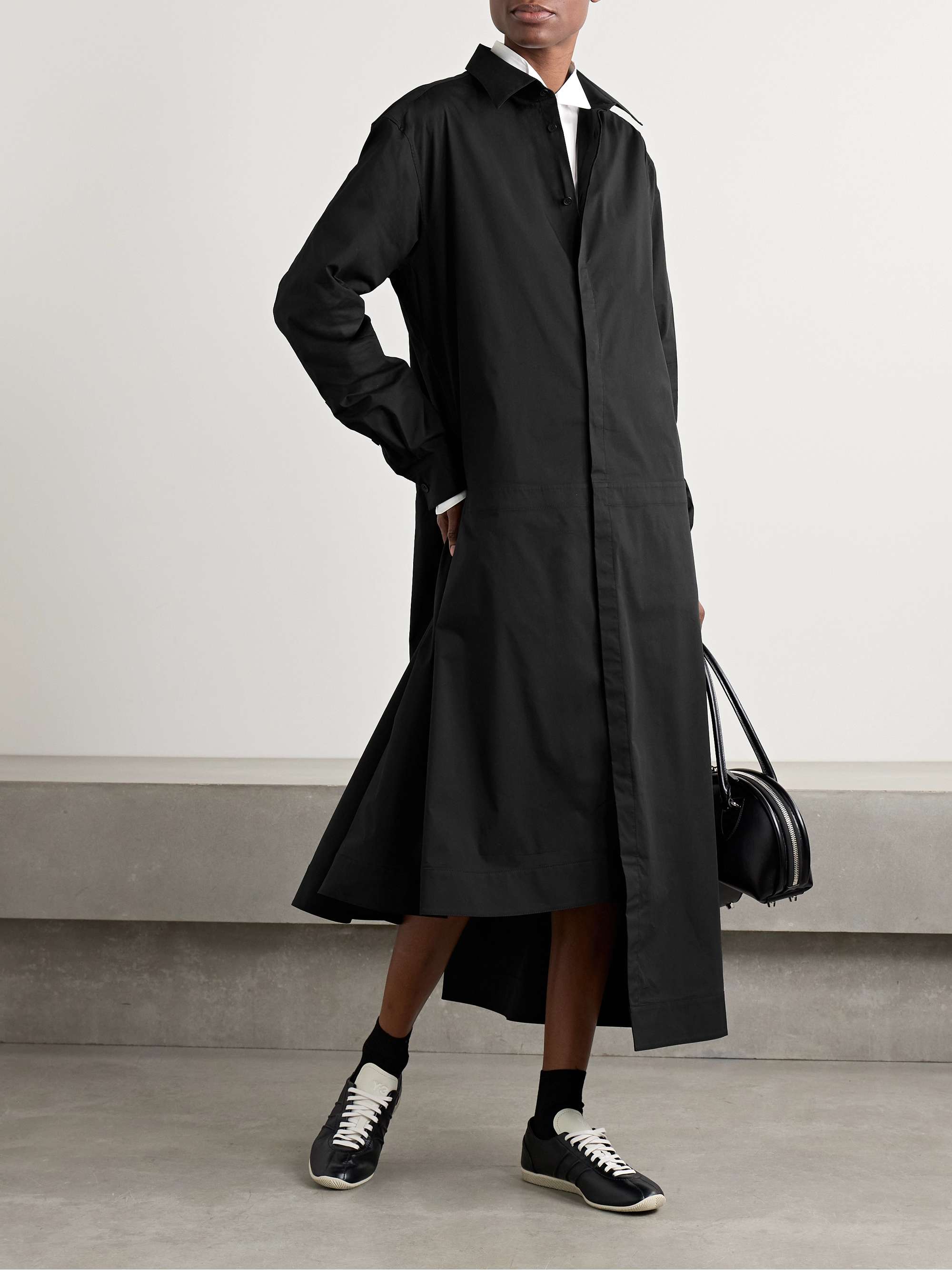 + Y3 cotton-blend poplin maxi shirt dress view