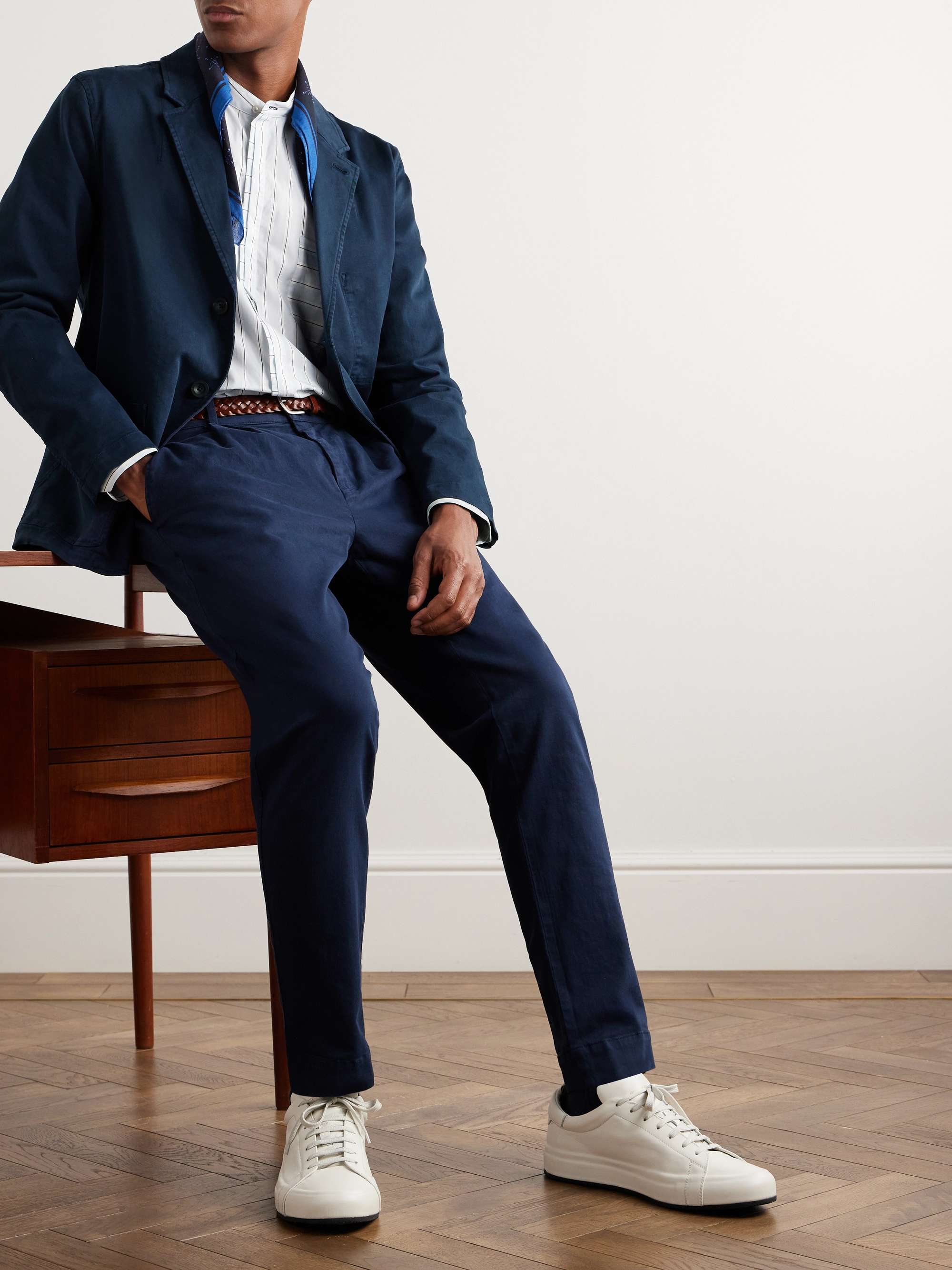 Garment-Dyed Stretch-Cotton Twill Blazer view