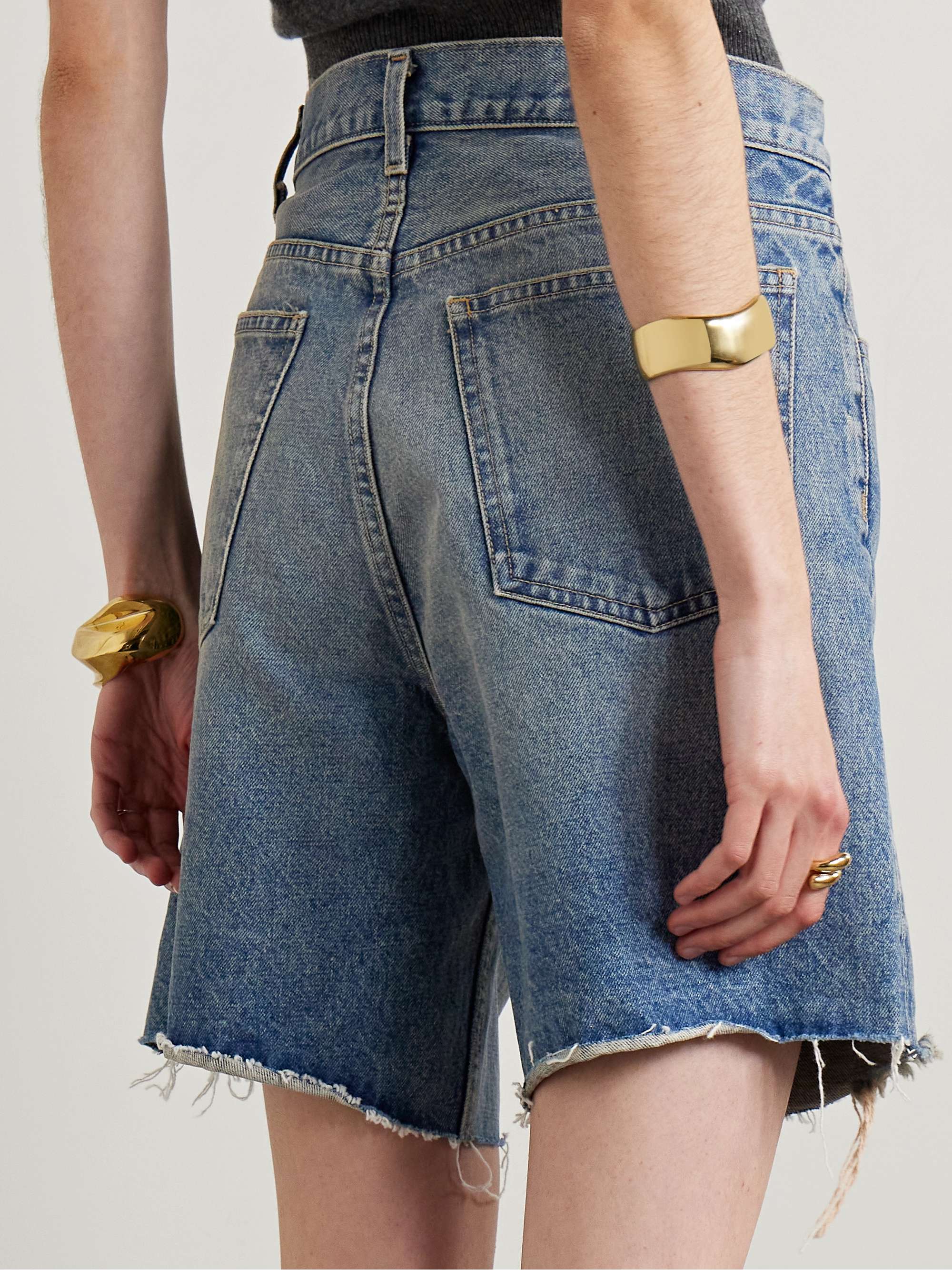Russel frayed denim shorts view
