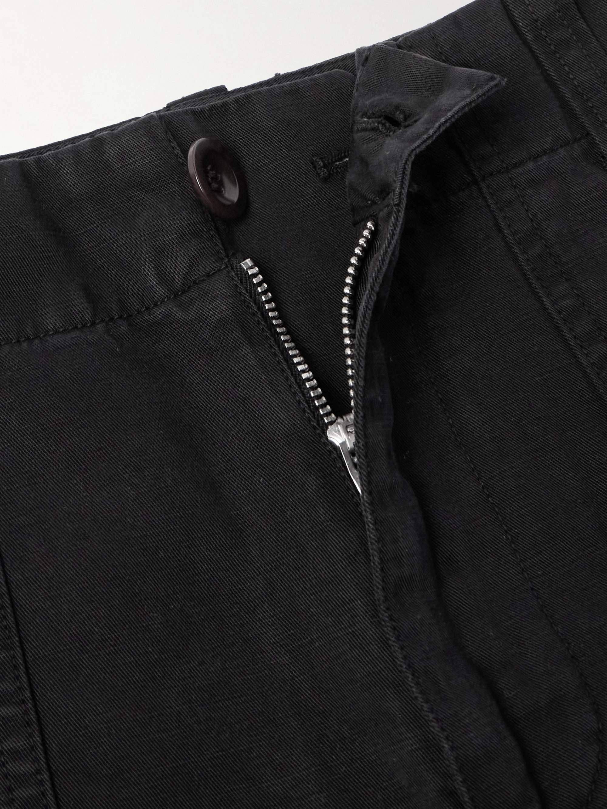 Straight-Leg Cotton and Linen-Blend Cargo Shorts view