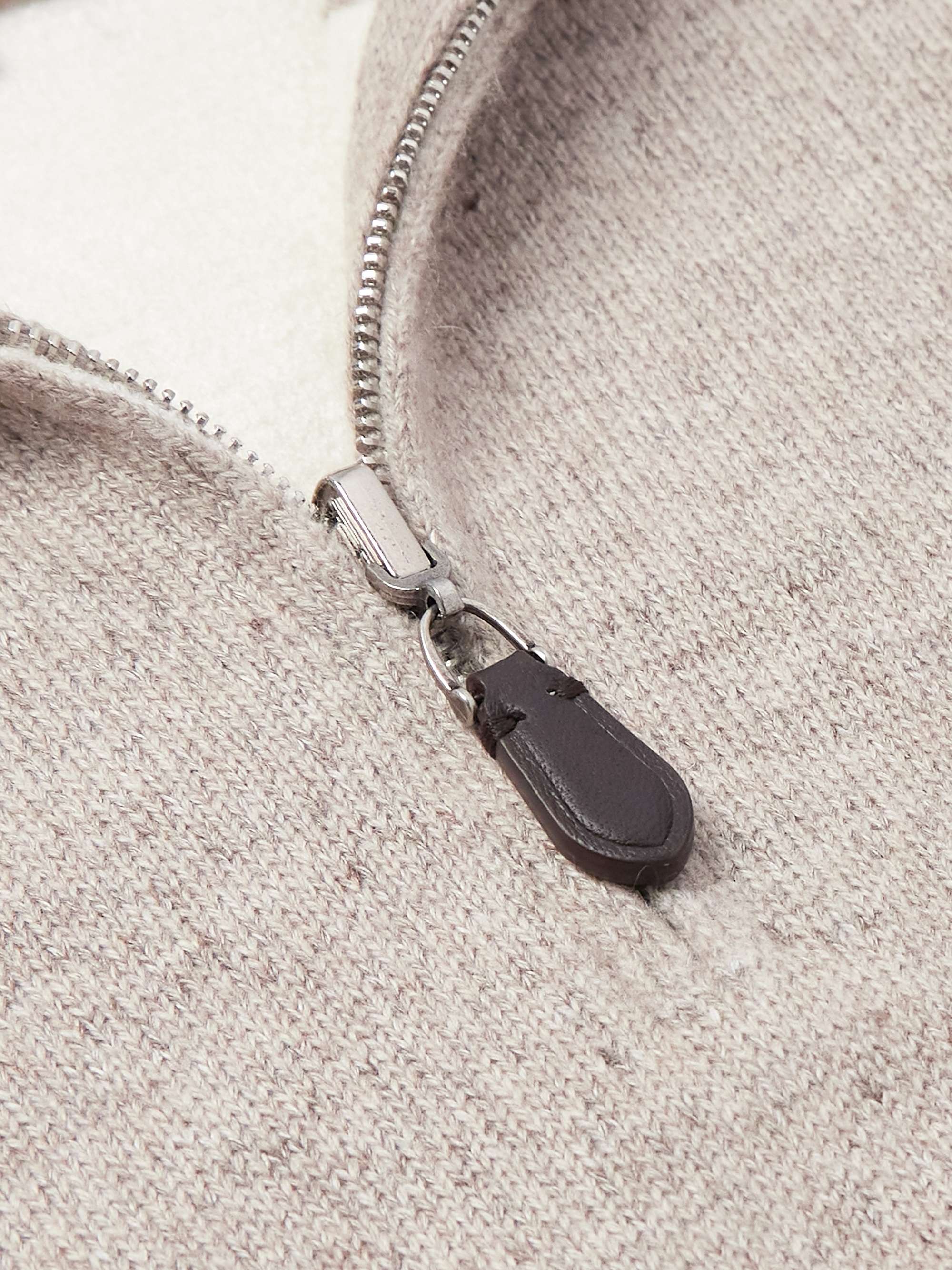 Linen and Cashmere-Blend Zip-Up Sweater view