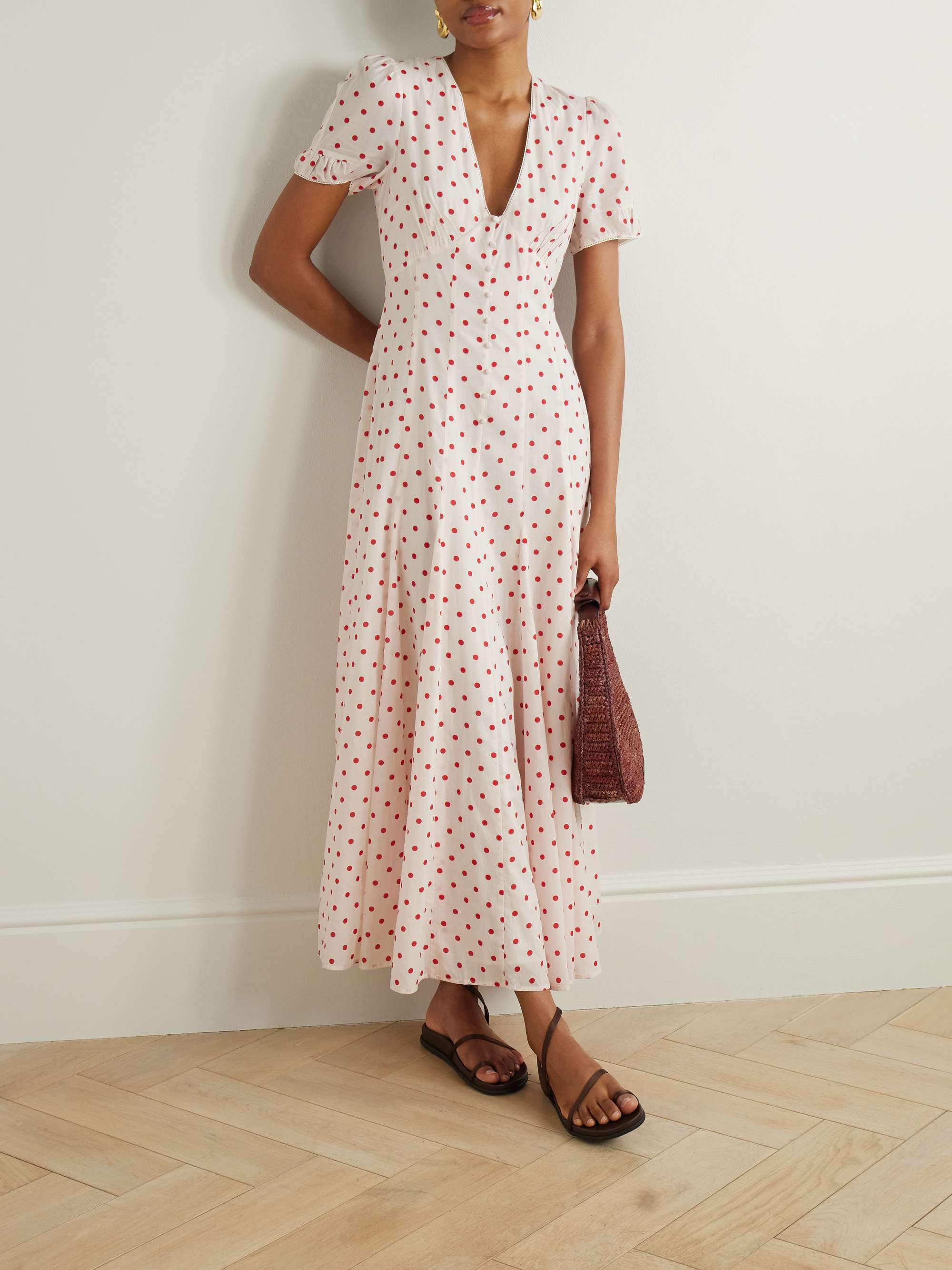 Paloma polka-dot TENCEL™ Lyocell and cotton-blend voile maxi dress view