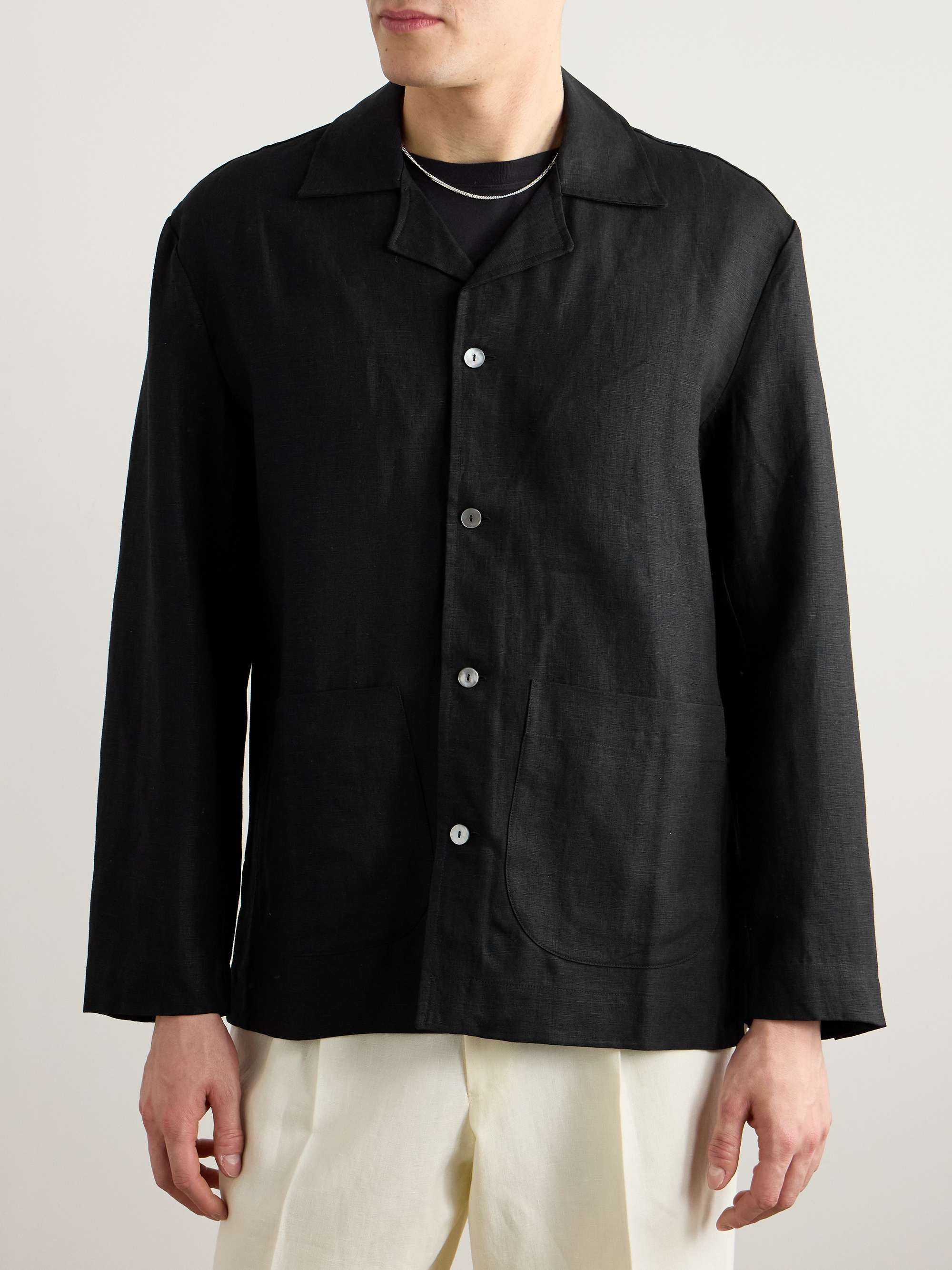 Camp-Collar Linen-Canvas Overshirt view
