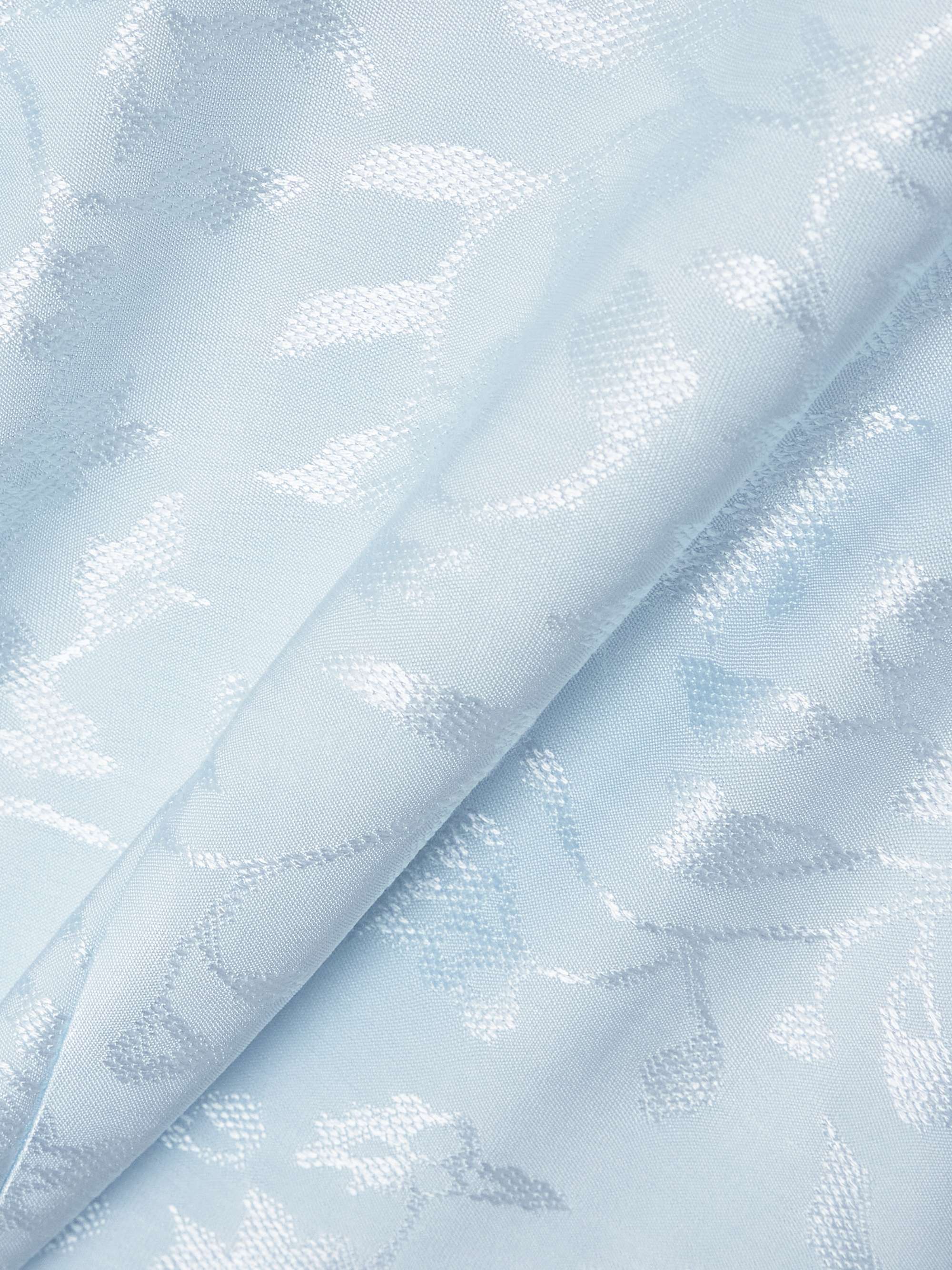 Claudine voile-trimmed satin-jacquard shirt view
