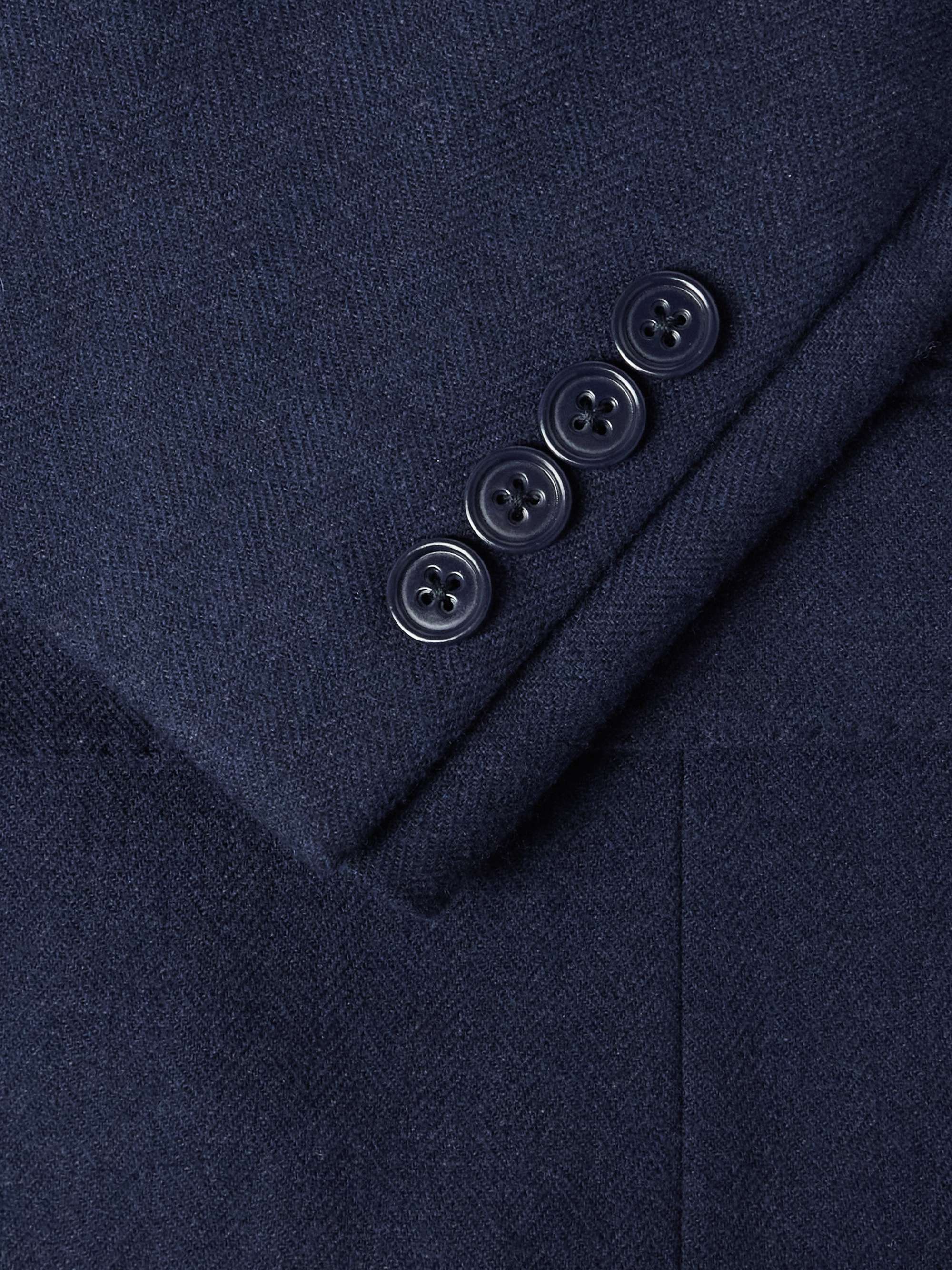 Kent Slim-Fit Herringbone Wool, Silk and Cashmere-Blend Suit Jacket view