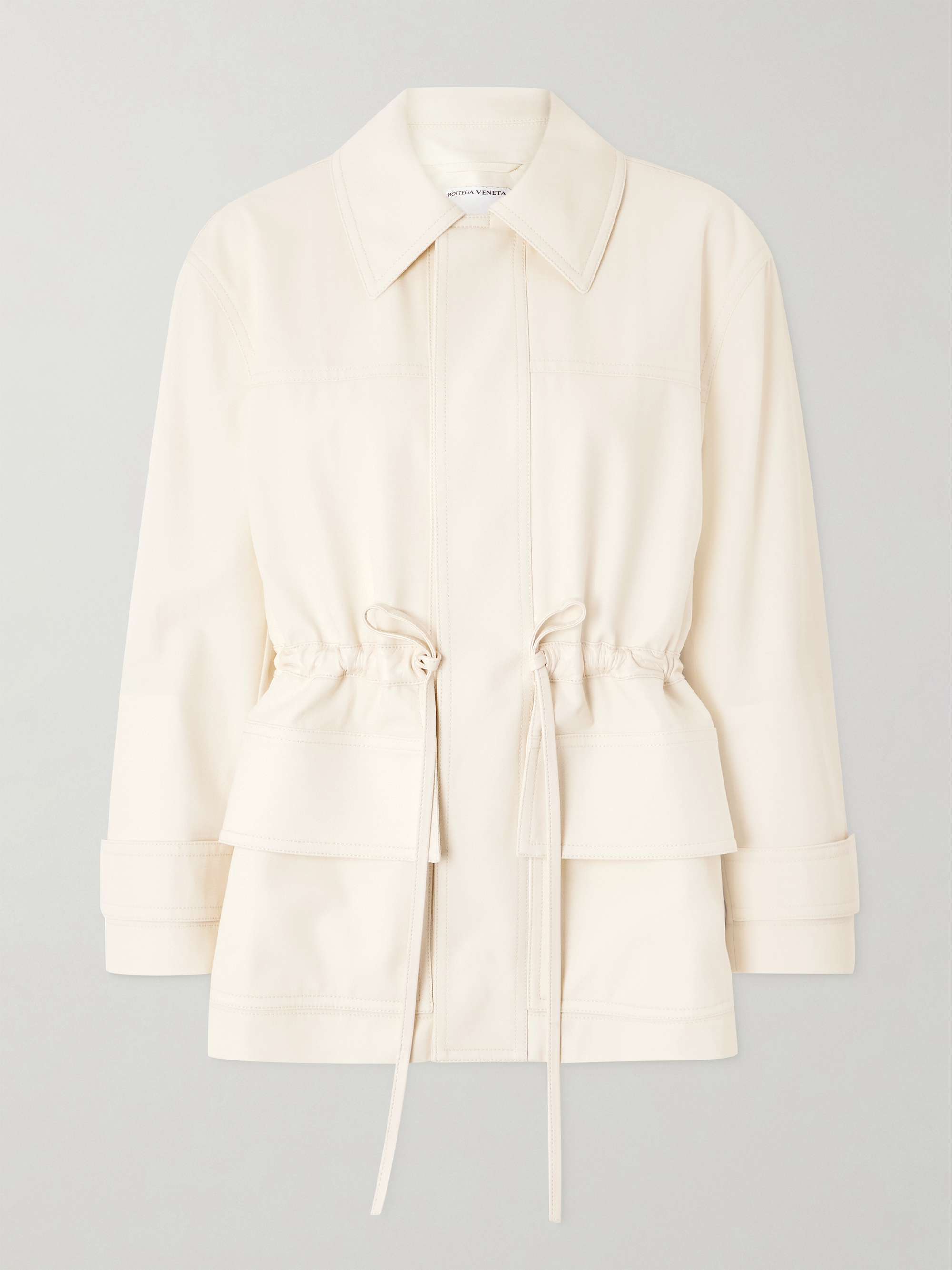 Leather-trimmed cotton-twill jacket view