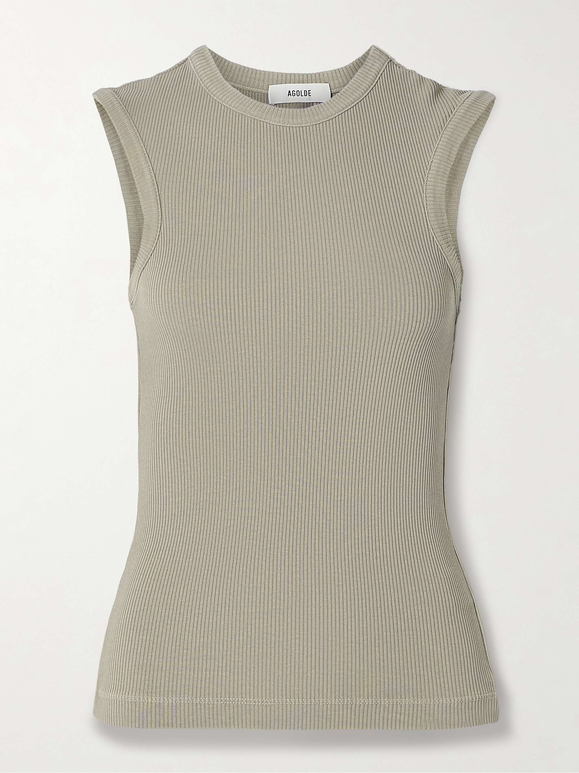 Cassidy ribbed stretch organic cotton and Lyocell-blend jersey tank view