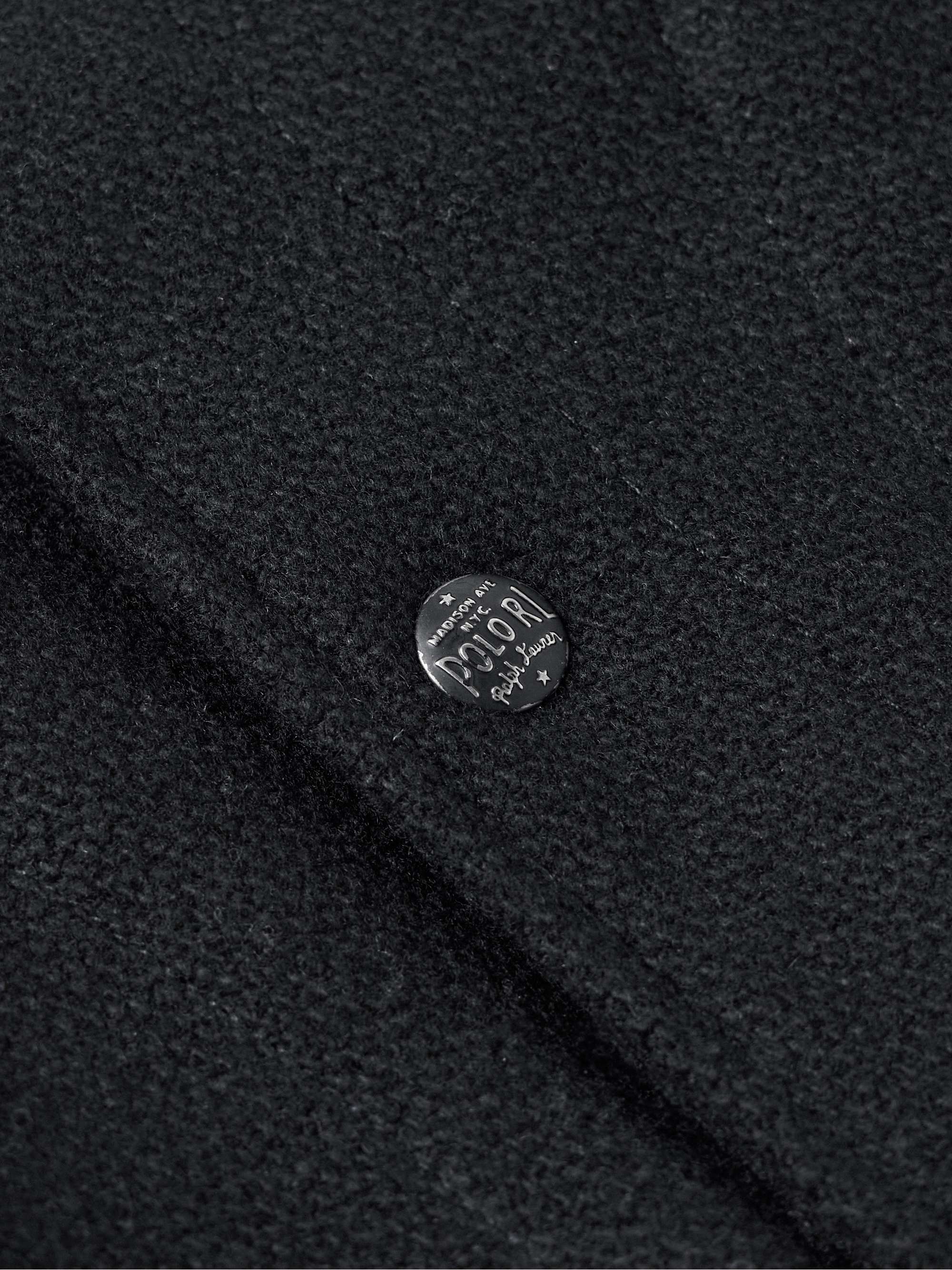 Logo-Appliquéd Embroidered Leather and Wool-Blend Varsity Jacket view