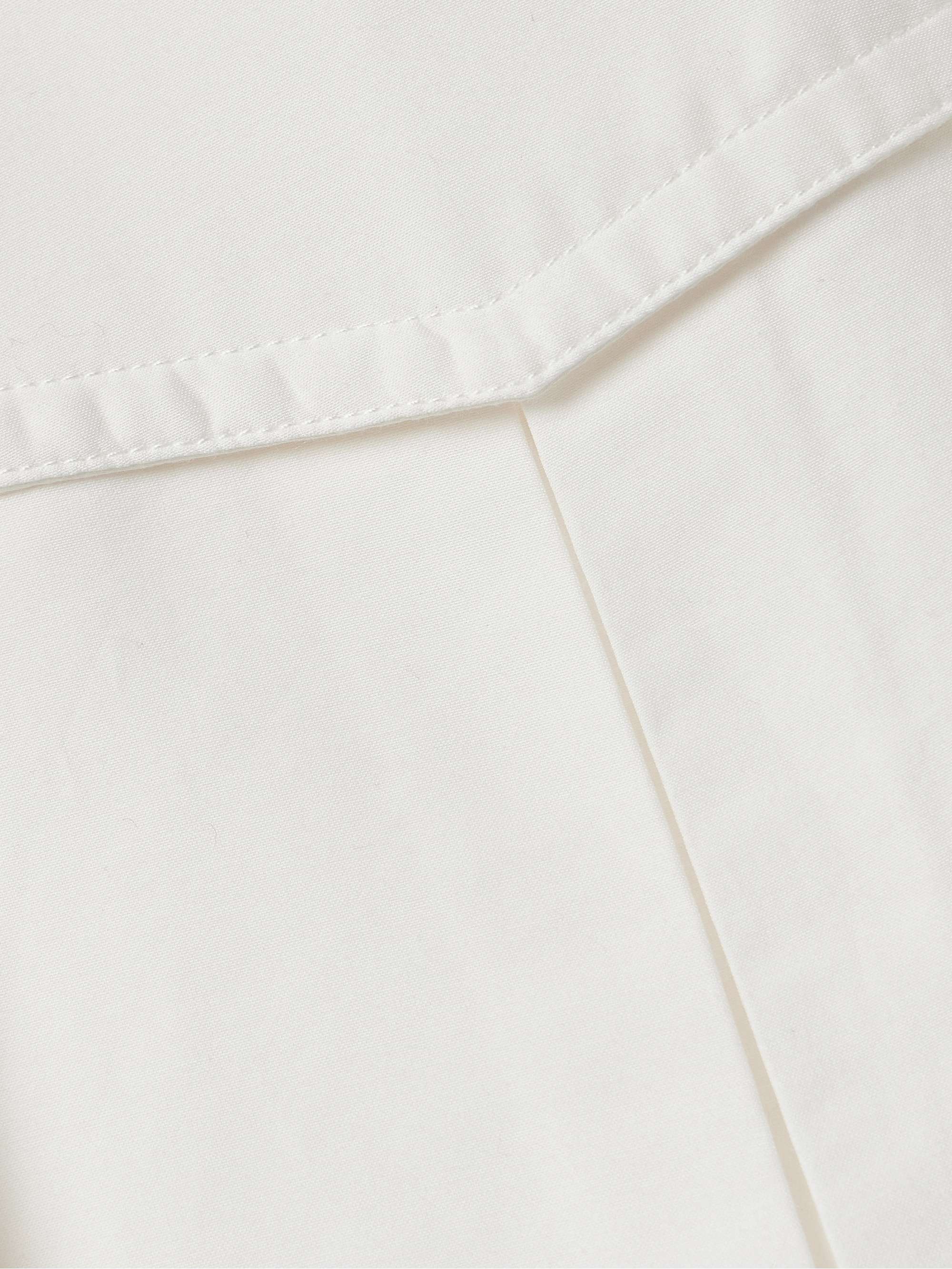 Belted cotton and silk-blend mini shirt dress view