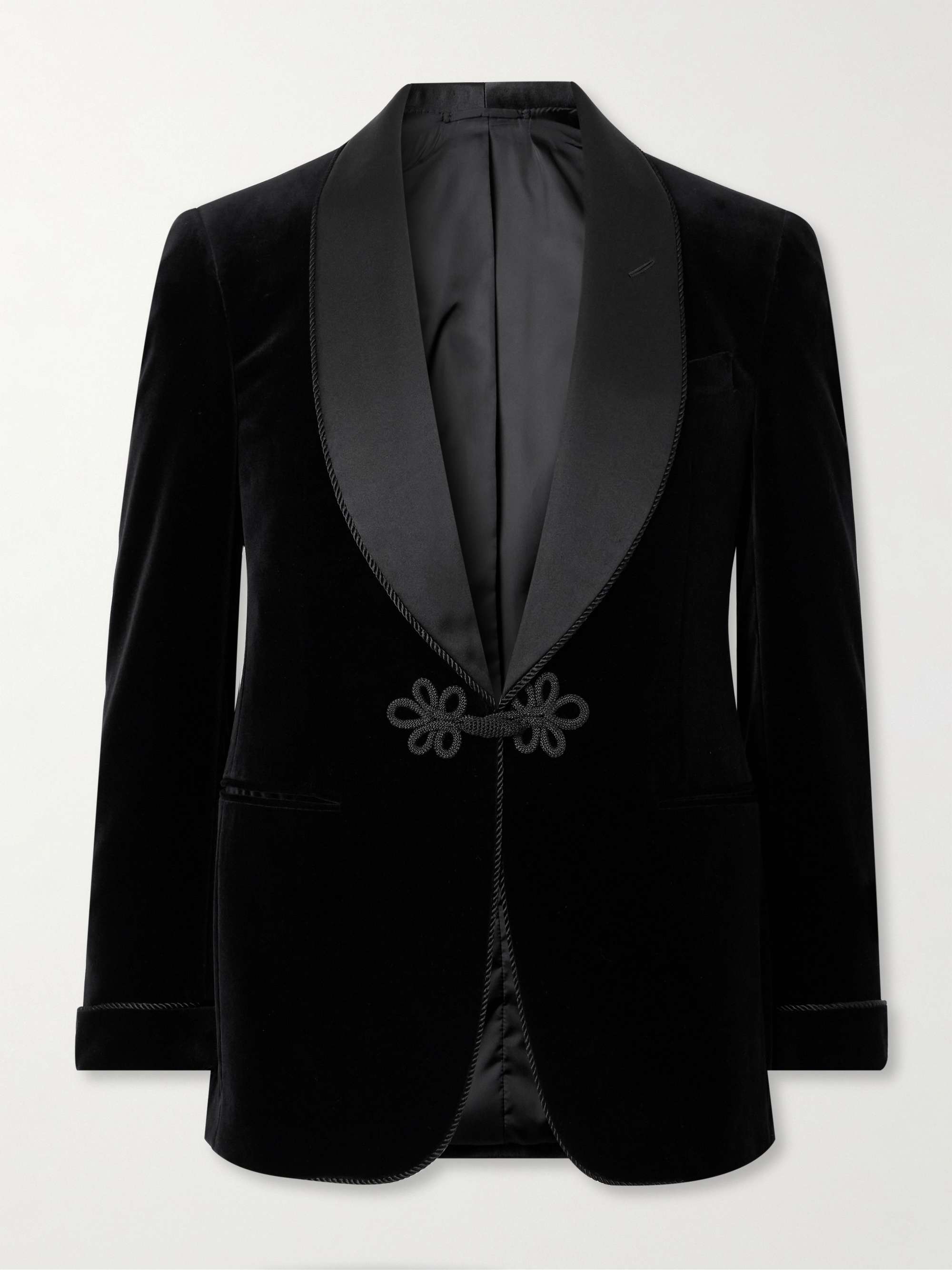 Silk-Trimmed Wool-Velvet Tuxedo Jacket view