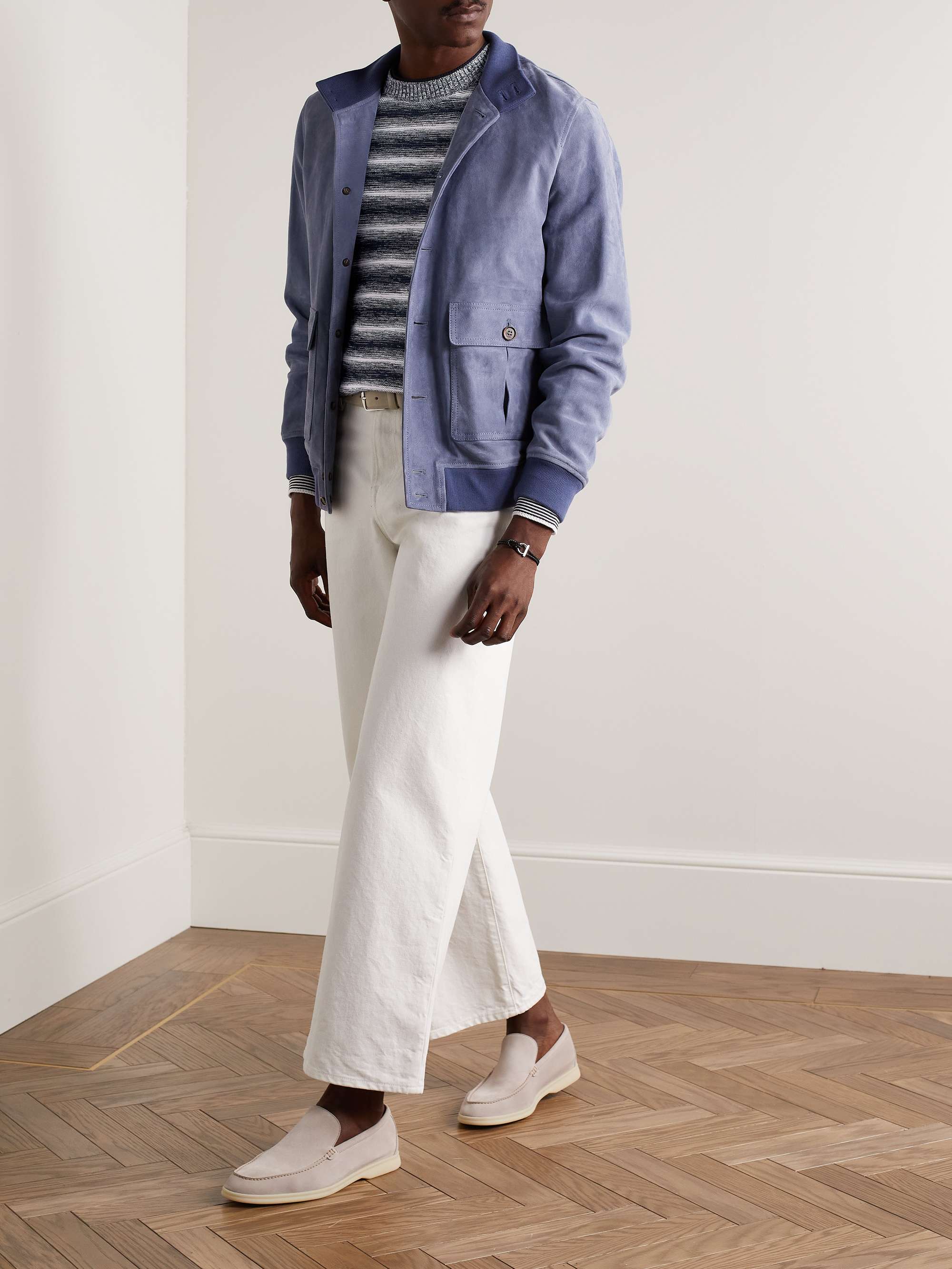 Slim-Fit Space-Dyed Cotton and Silk-Blend Sweater view