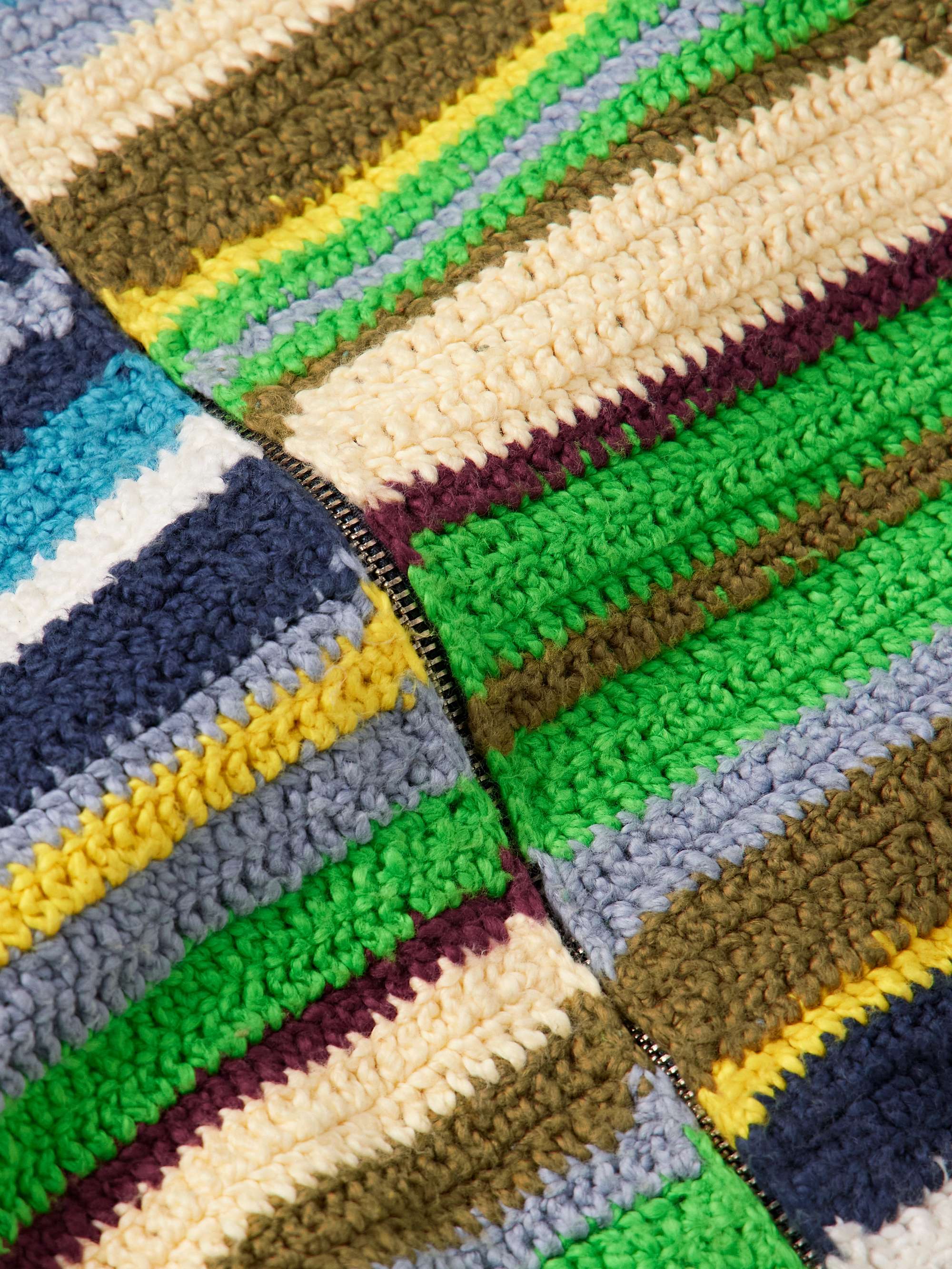 Striped Crocheted Organic Cotton Jacket view