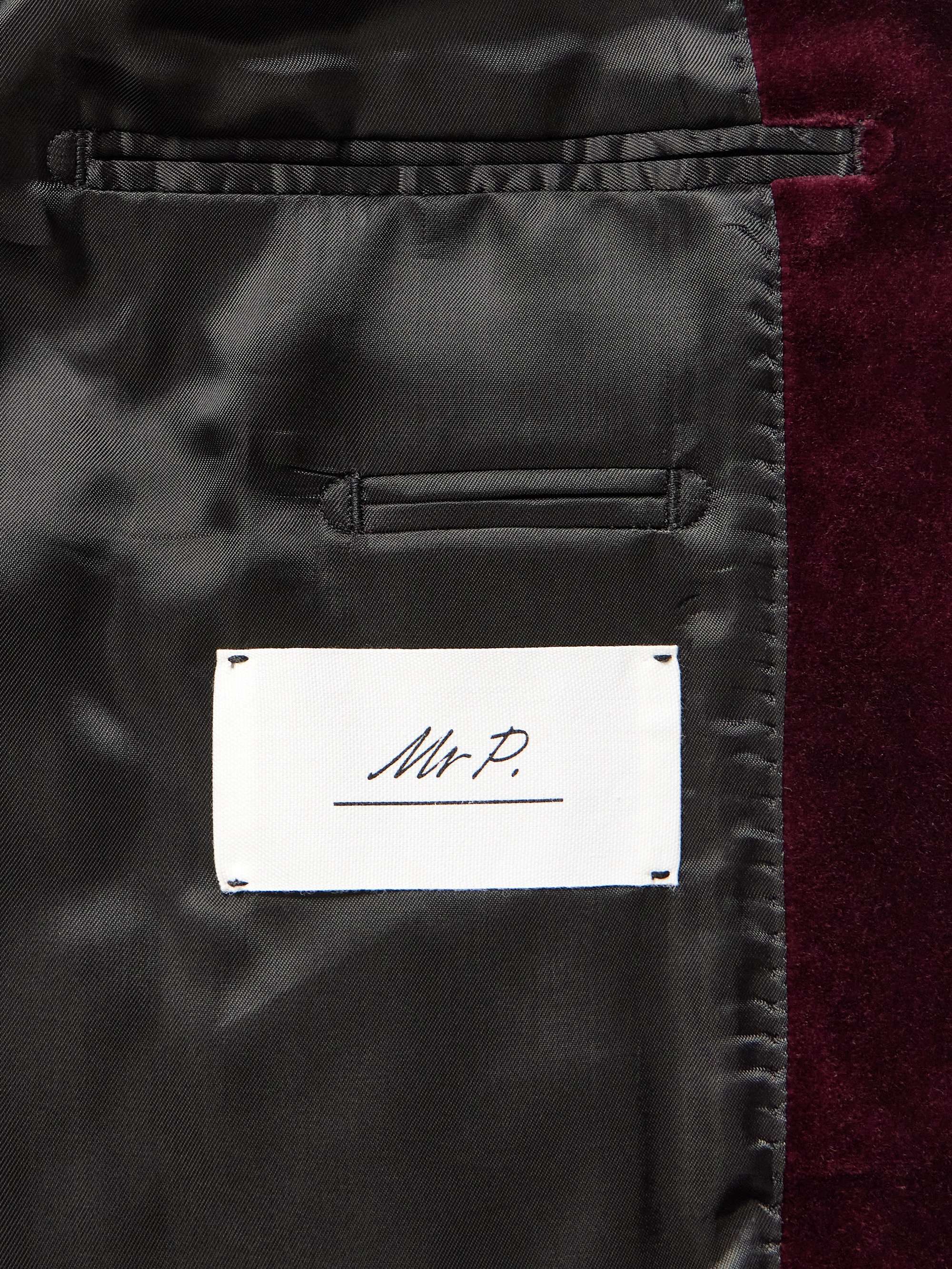 Slim-Fit Shawl-Collar Cotton-Velvet Tuxedo Jacket view