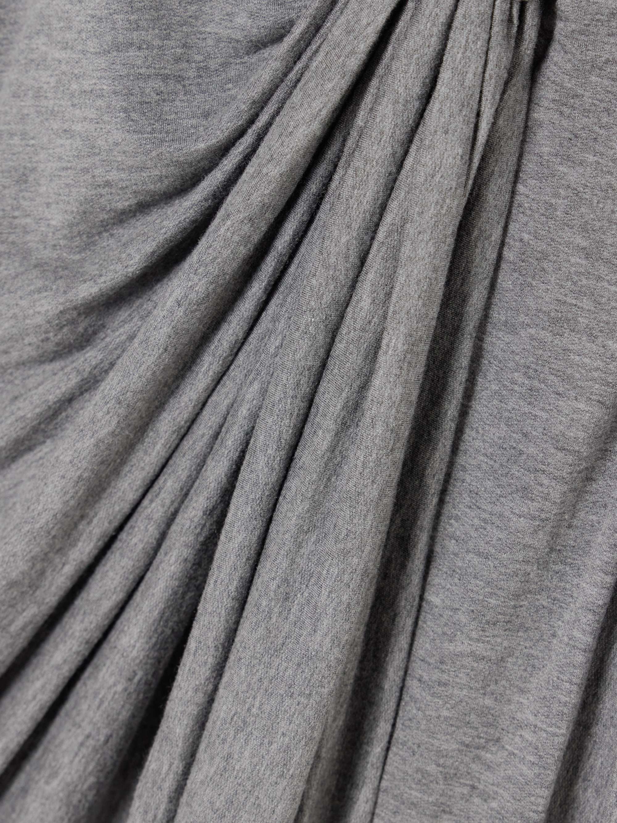 Asymmetric knotted jersey midi dress view