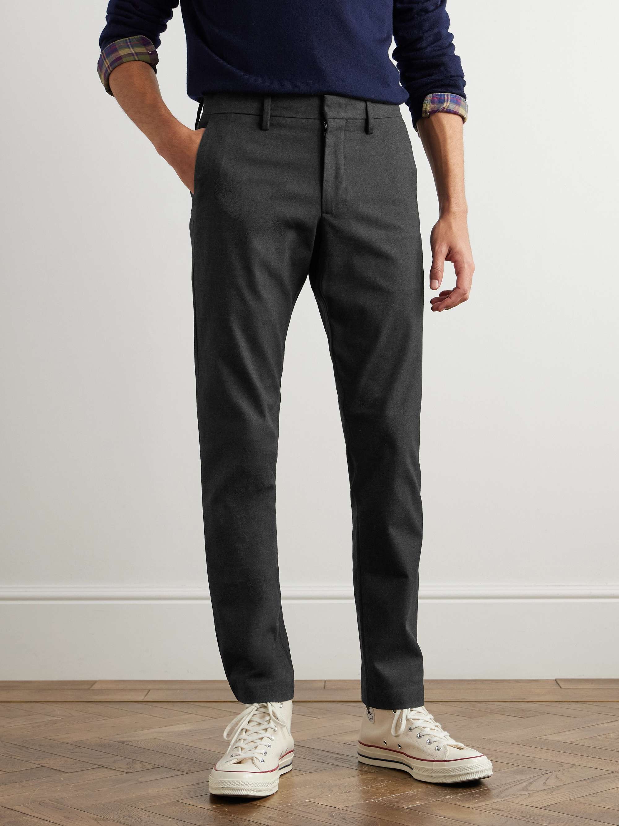 Theo 1067 Straight-Leg Stretch-Cotton Twill Trousers view