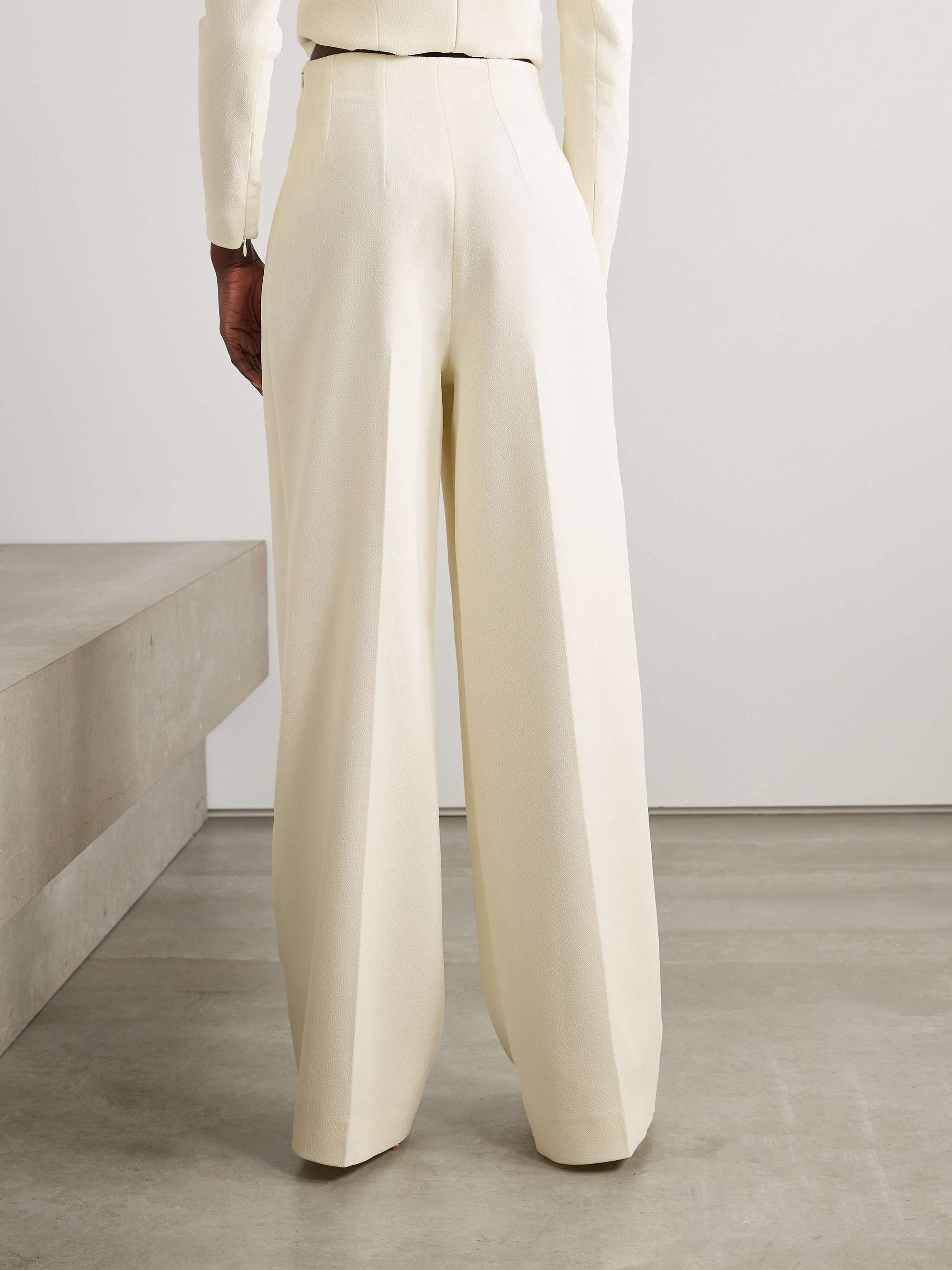 Clarine pleated crepe wide-leg pants view