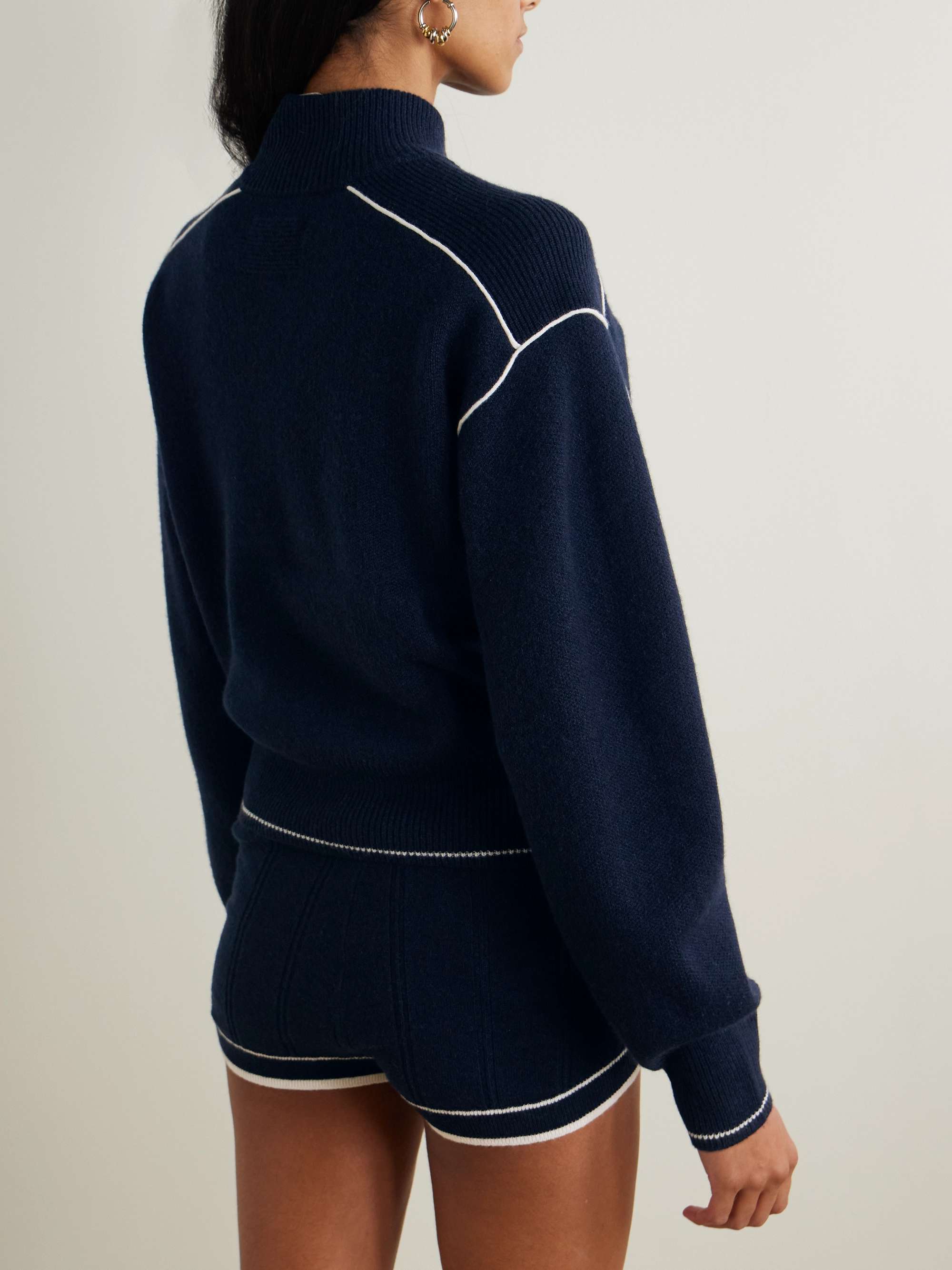 Cashmere zip-up cardigan view