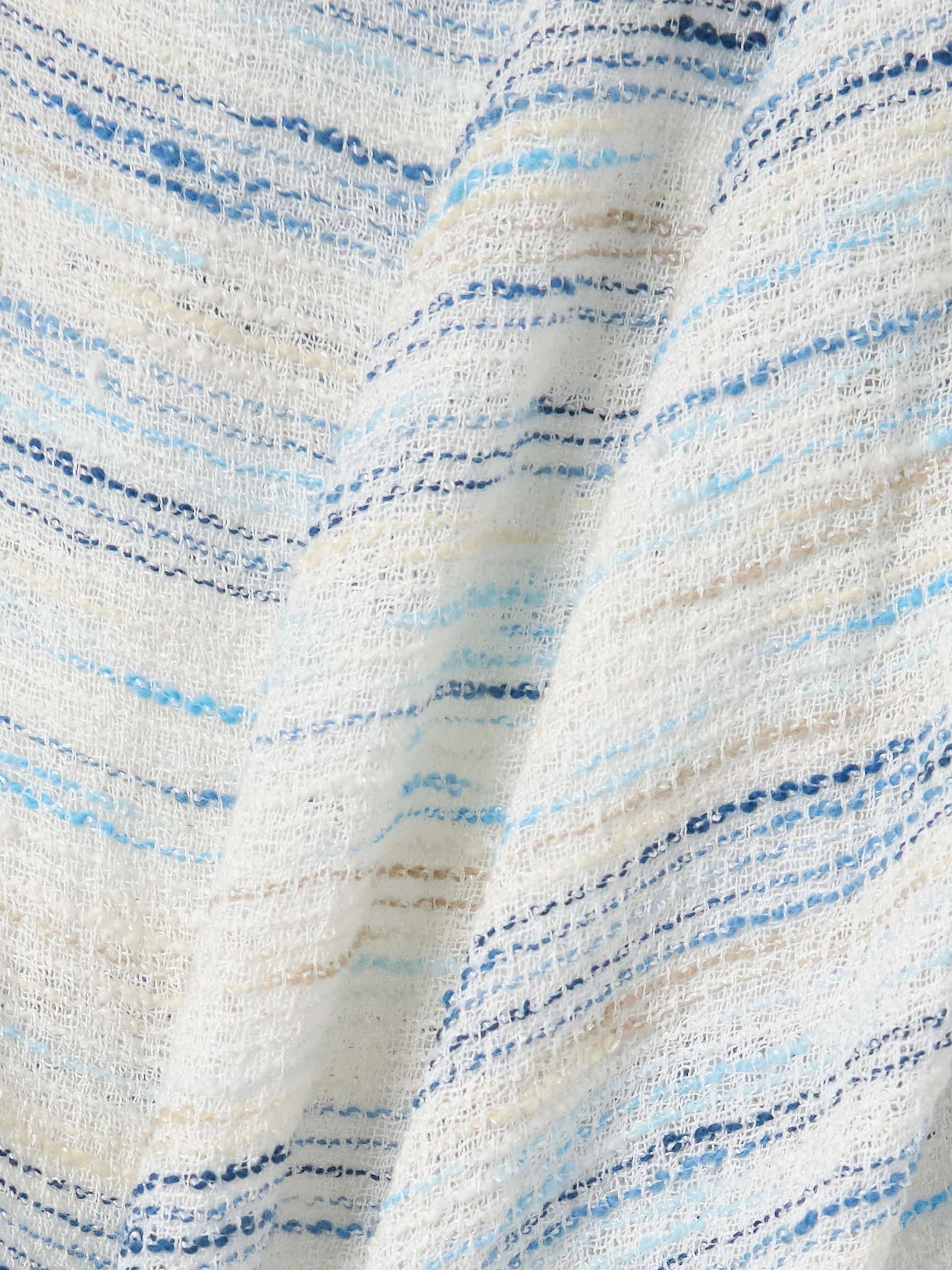Pleated striped linen-blend gauze pareo view
