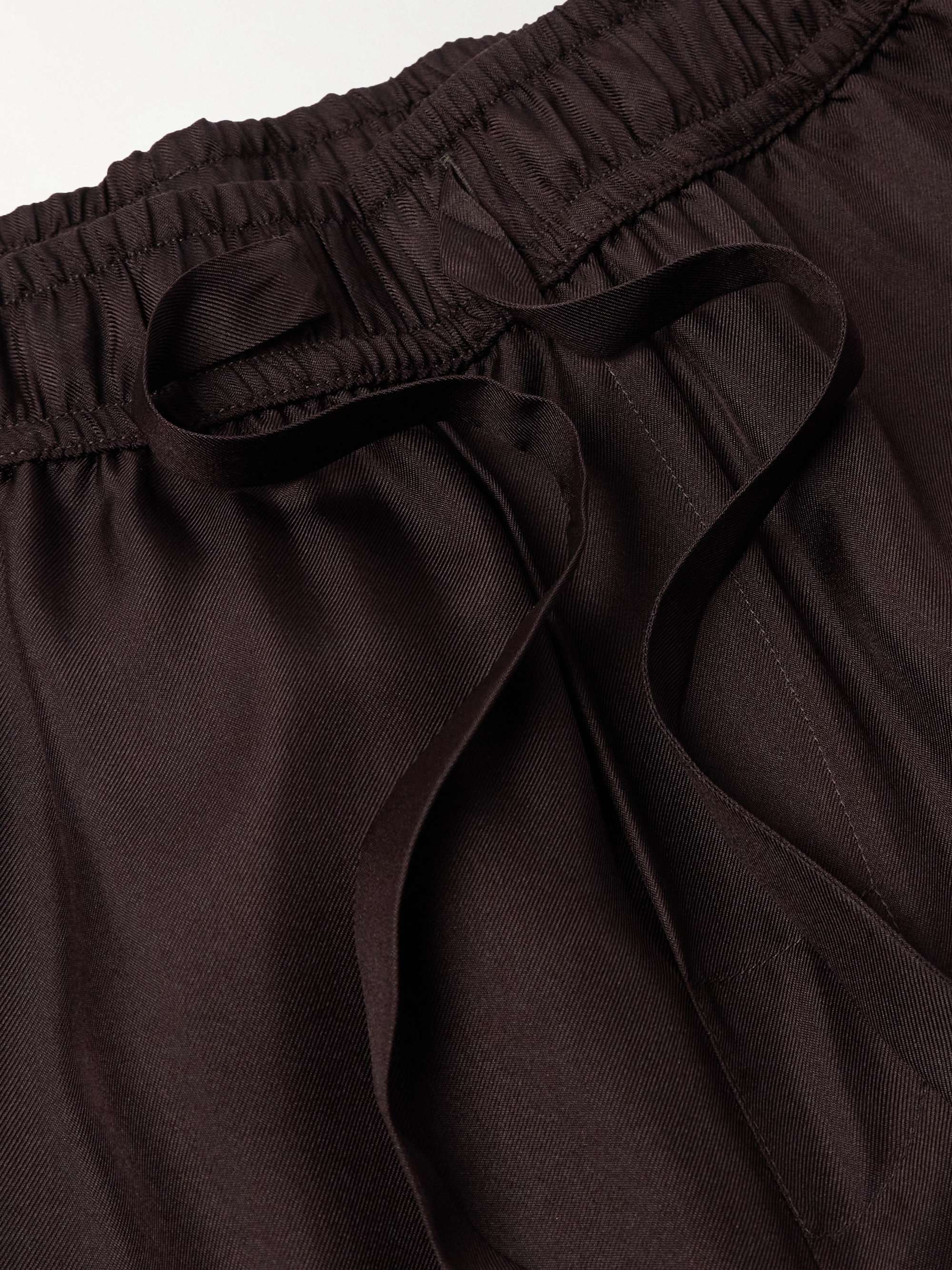 Logo-Embroidered Silk-Twill Pyjama Bottoms view
