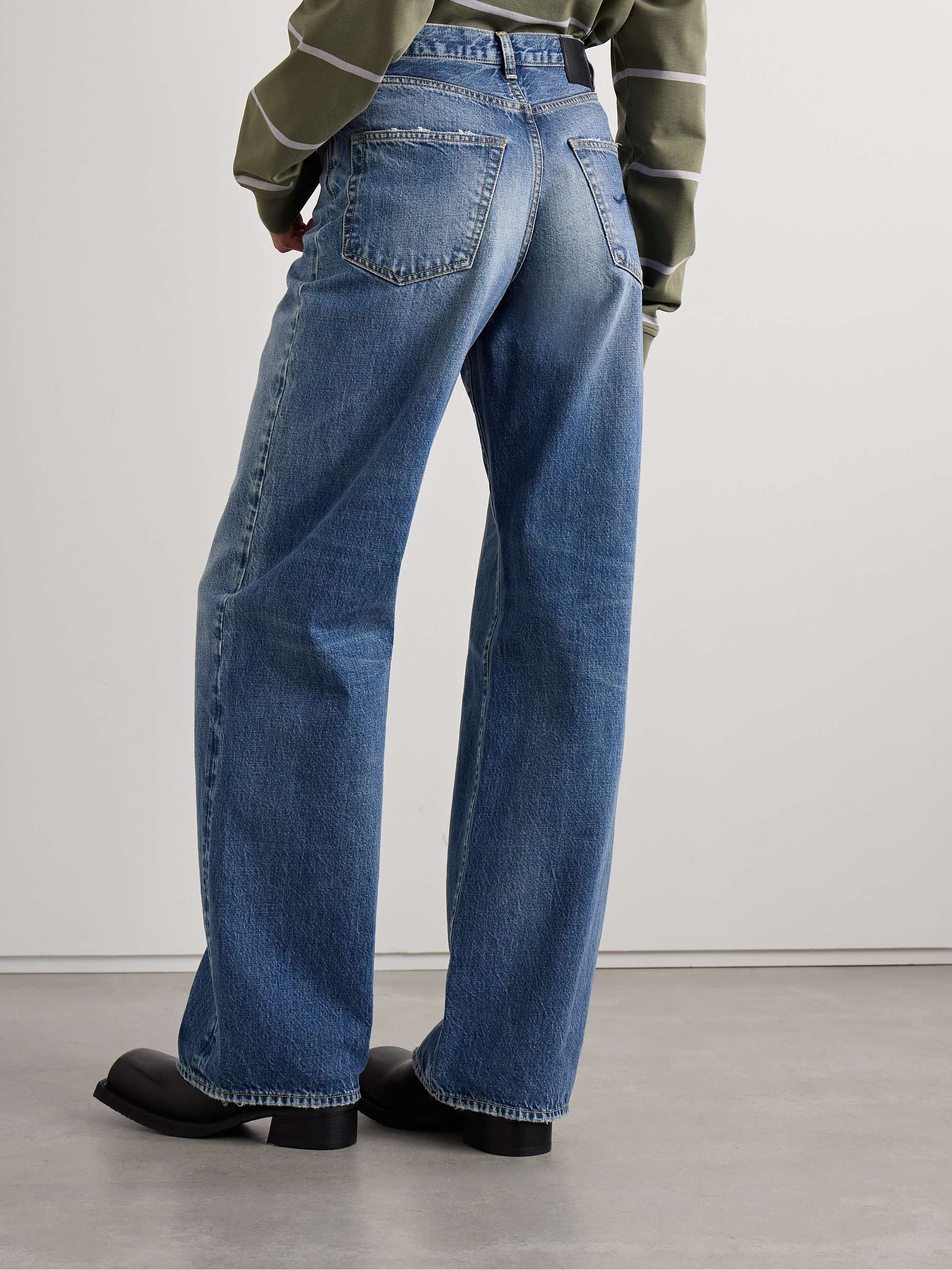 D'Arcy distressed mid-rise wide-leg jeans view