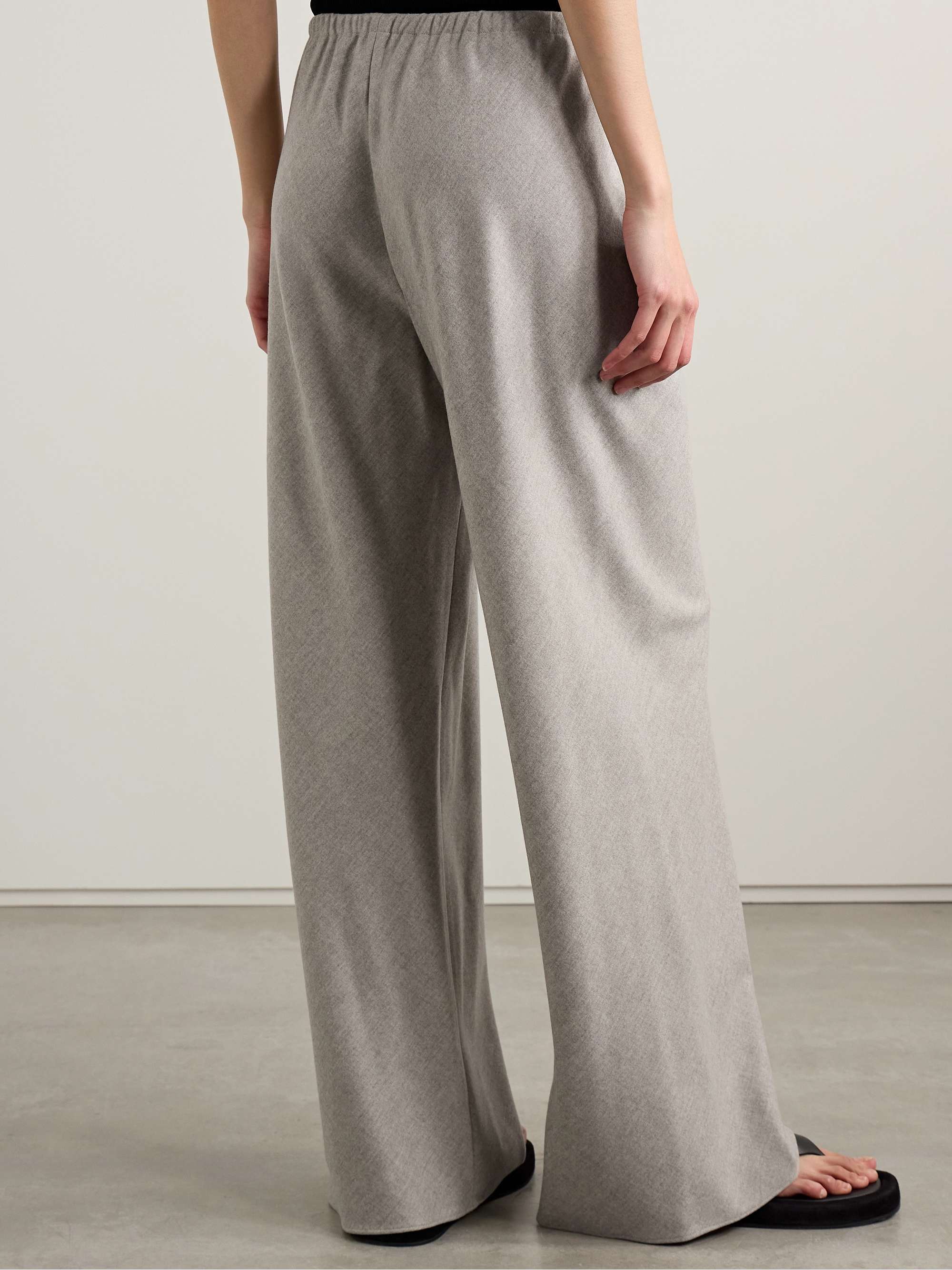 Gala wool and cashmere-blend flannel wide-leg pants view