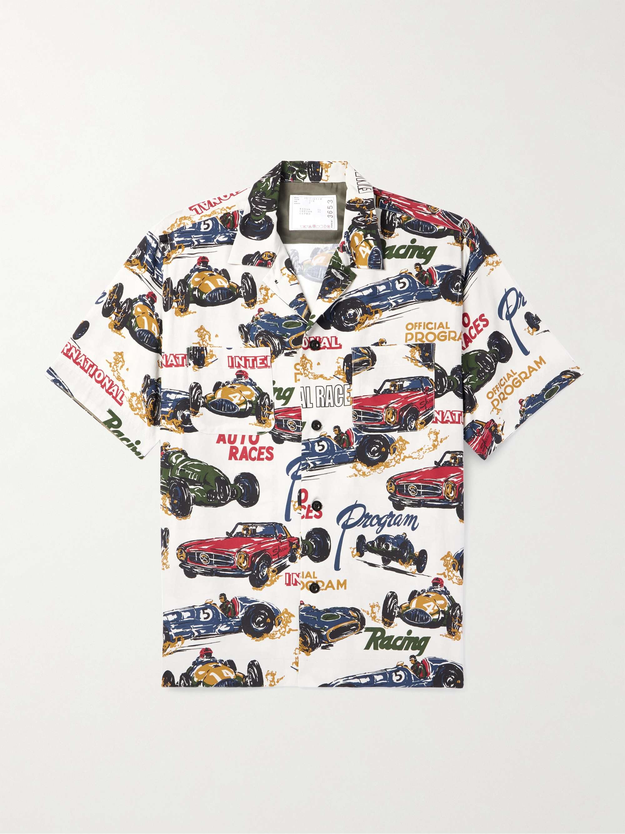 Camp-Collar Printed Poplin Shirt view